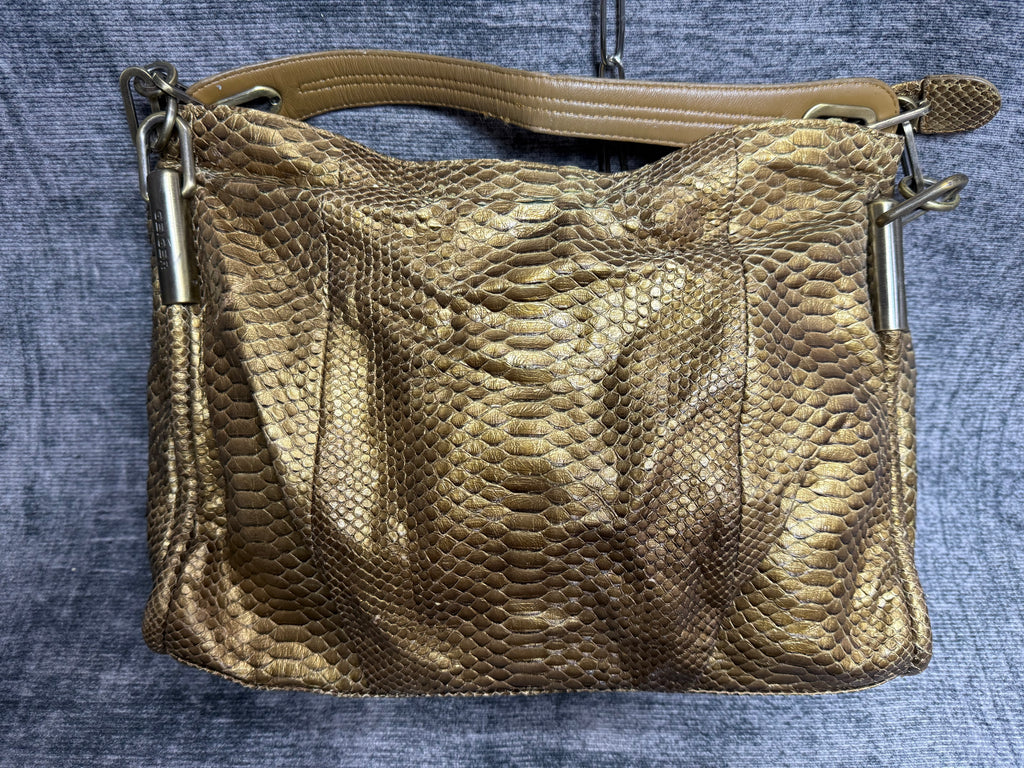 Y2K Gold Python Bowler Bag