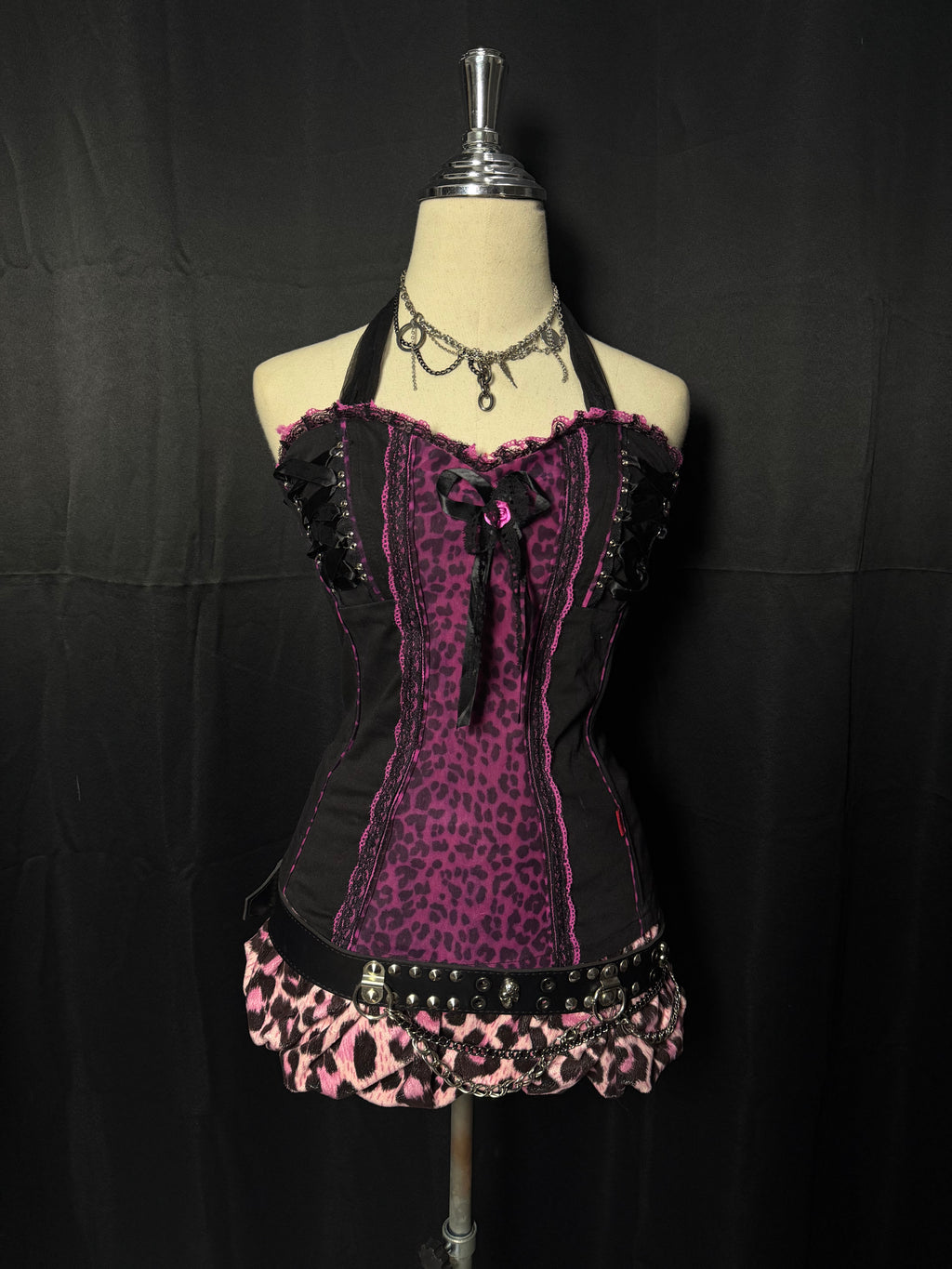 ༒Tripp Nyc VTG Pink Leopard Corset༒ *RARE*