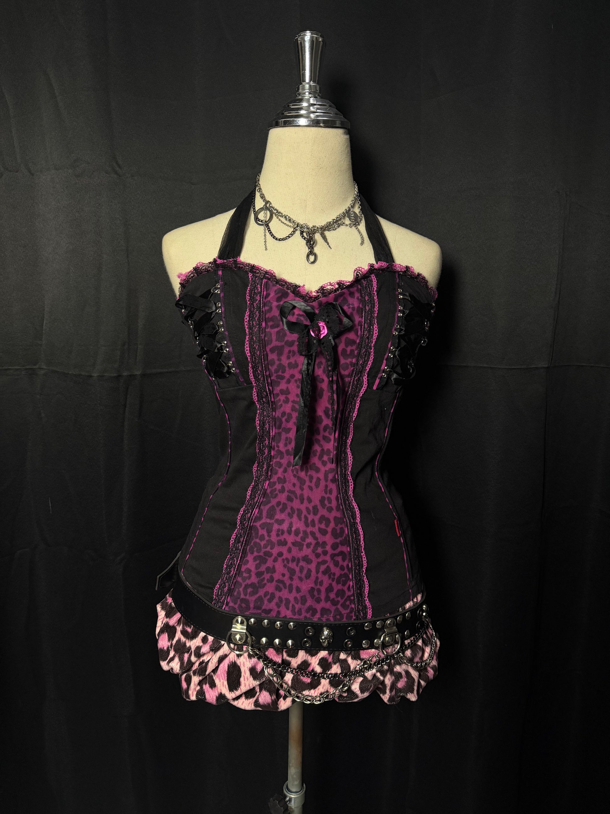 ༒Tripp Nyc VTG Pink Leopard Corset༒ *RARE*