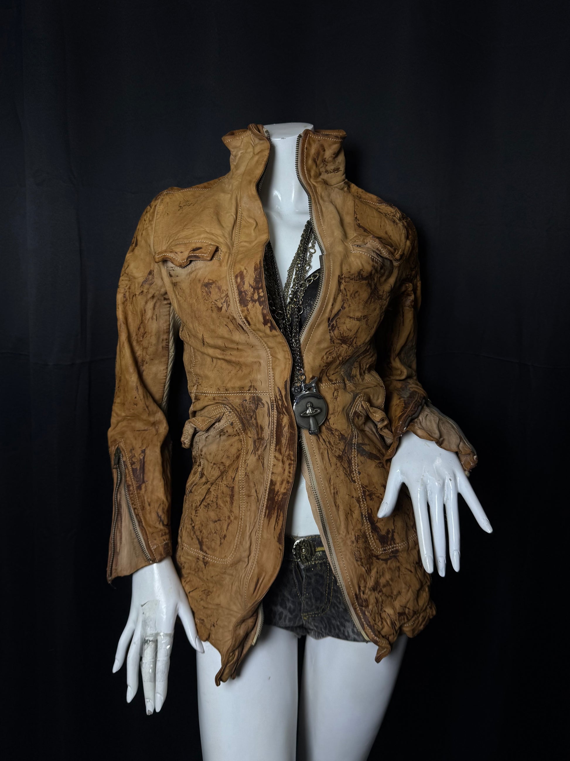 ༒vtg leather jacket ༒