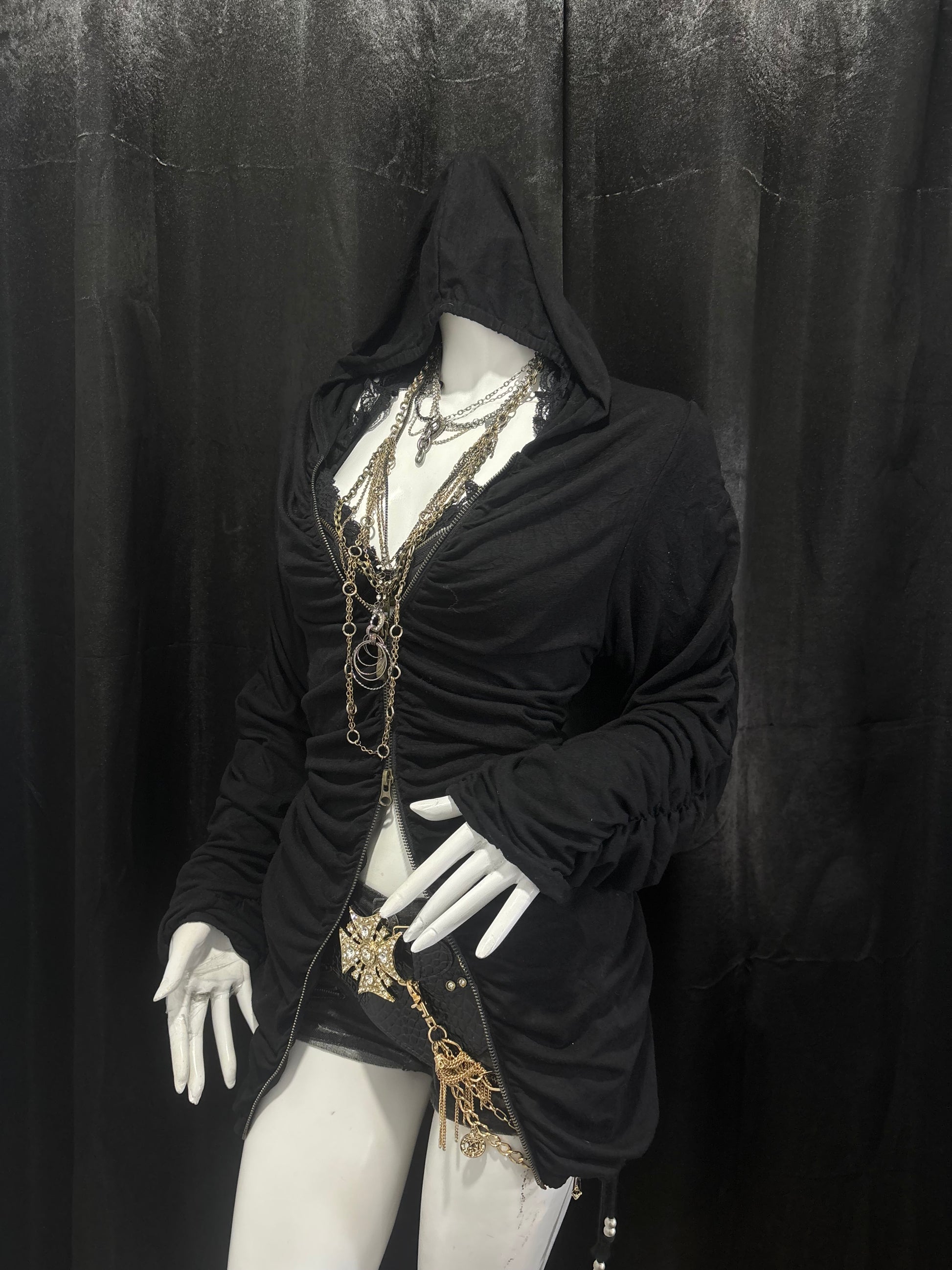 2 ZIP UP BLACK HOODIE (11)༒