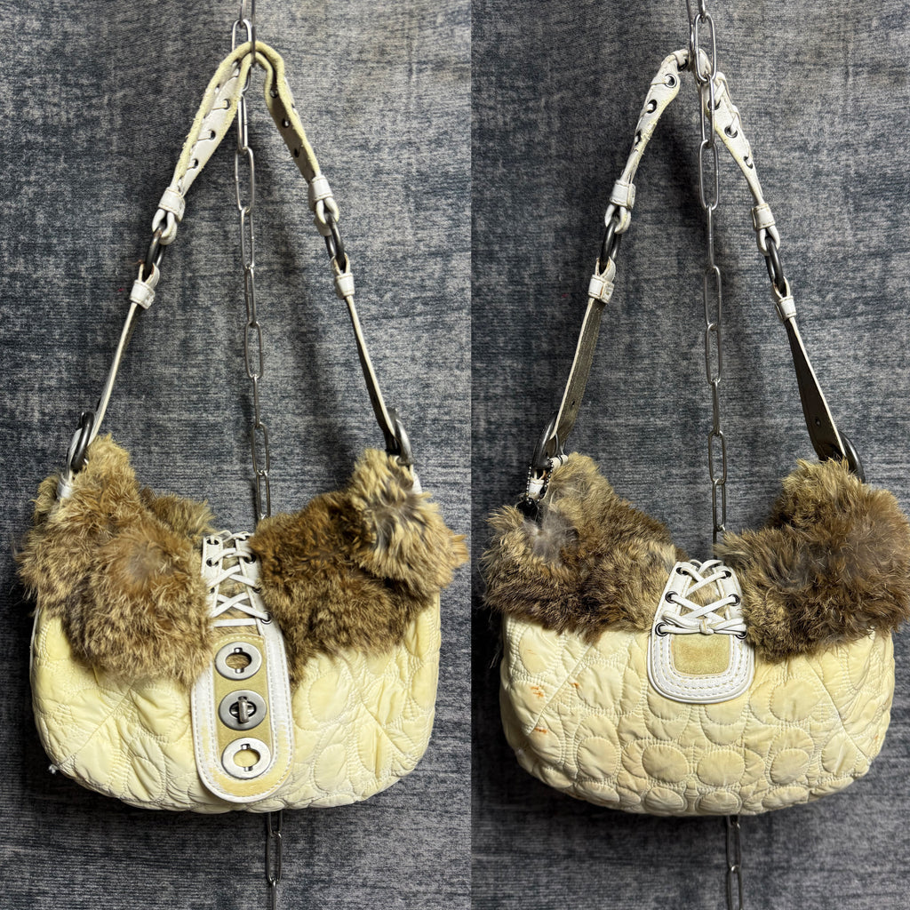 Vintage Fur Bowler Bag