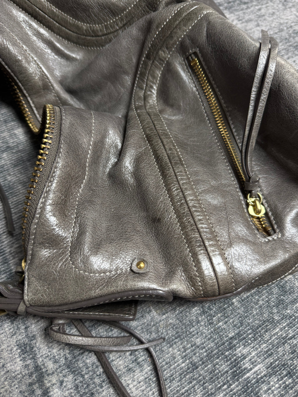 Straps Vintage Bowler Bag