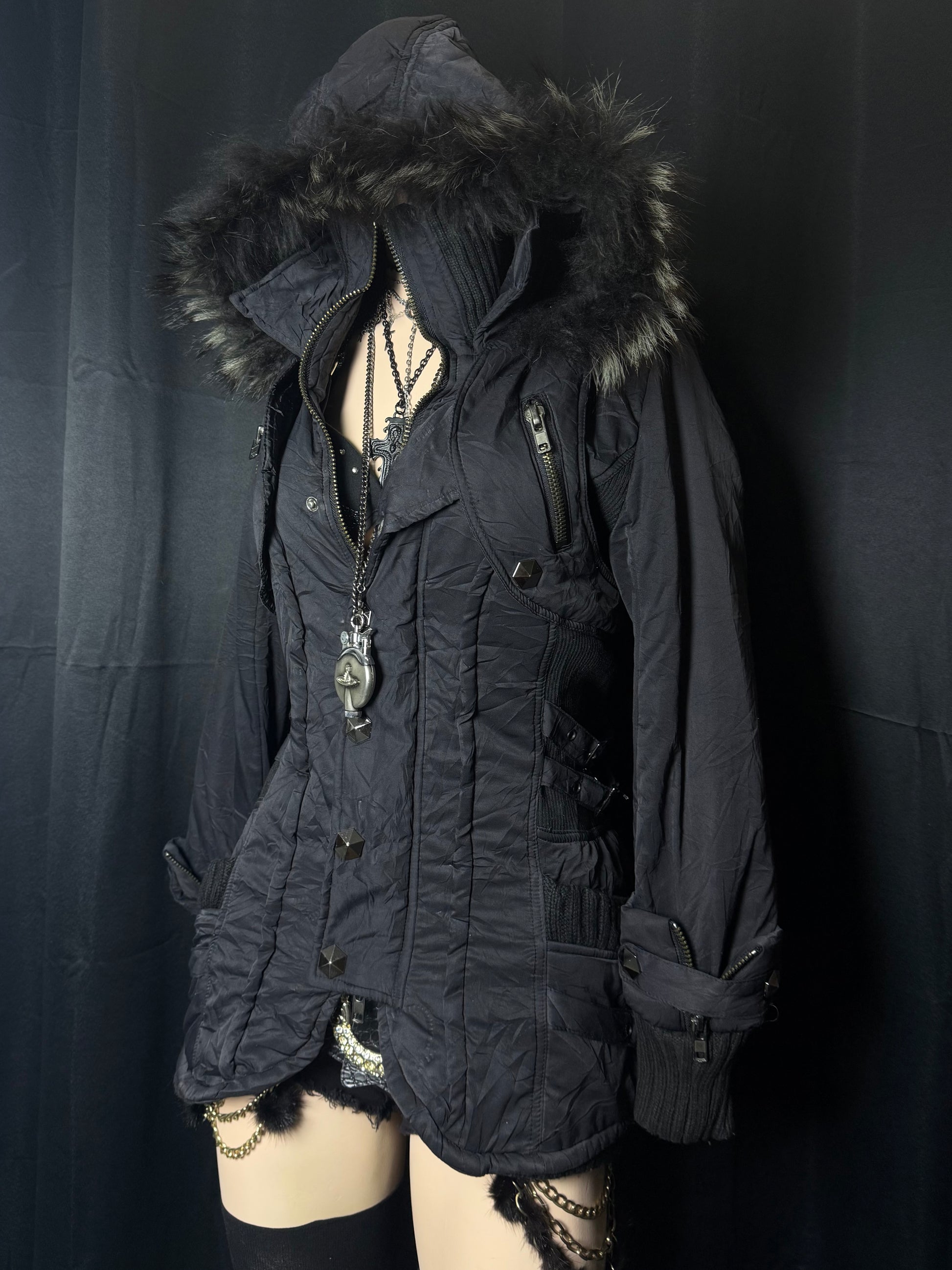 ༒Black Fur Jacket༒