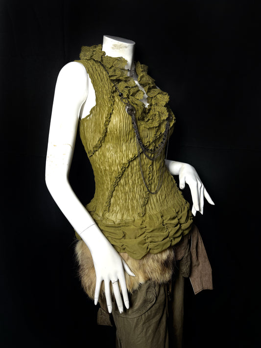༒A ruffled crinkled top༒