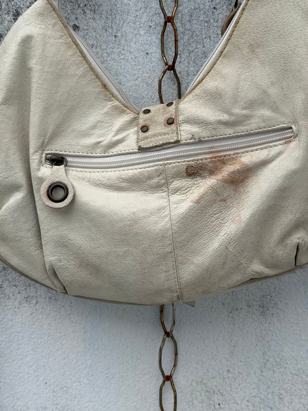 Distressed Leather Hobo Bag