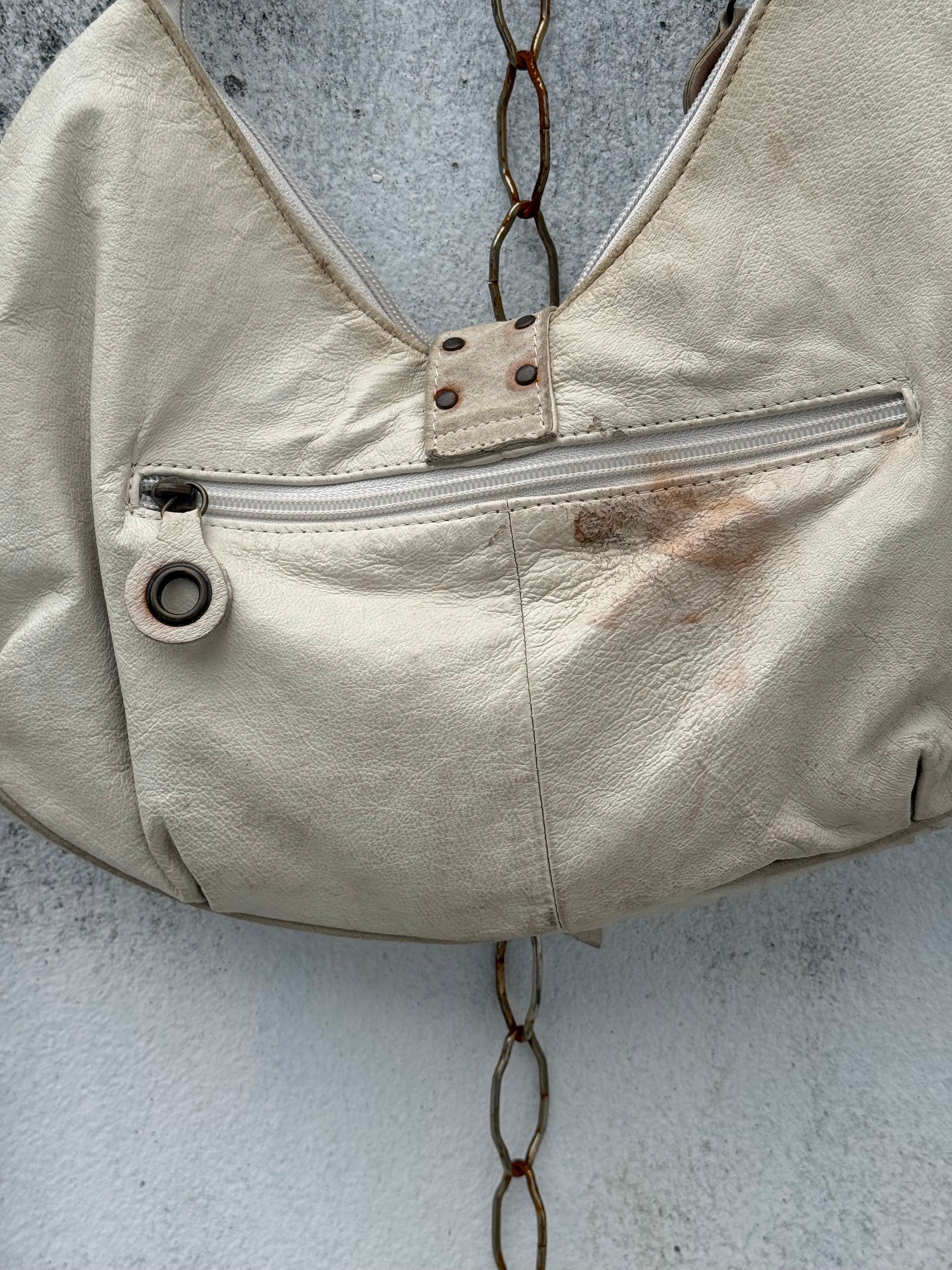Distressed Leather Hobo Bag