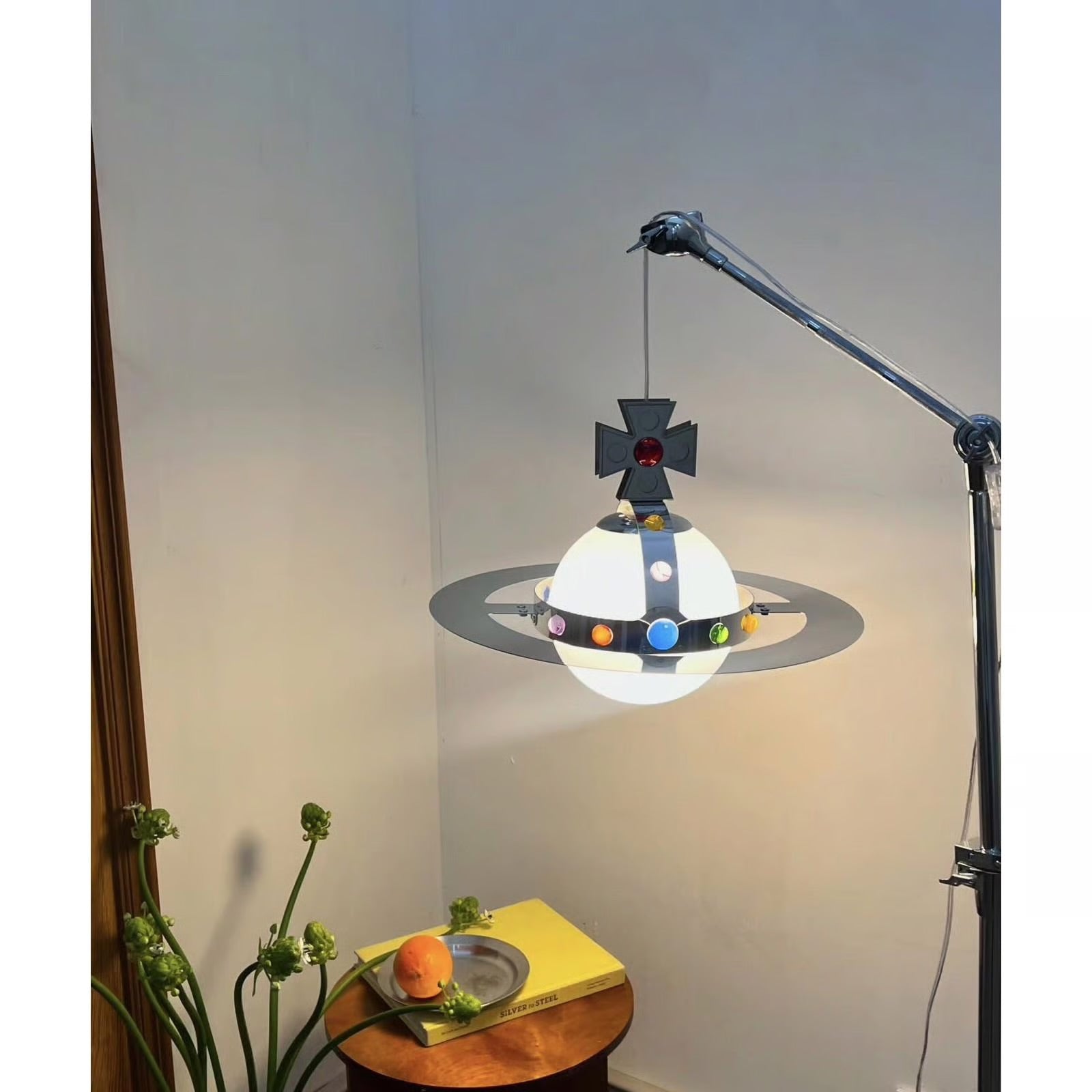 Planet Pendant Light – Stainless Steel & Glass Designer Hanging Lamp