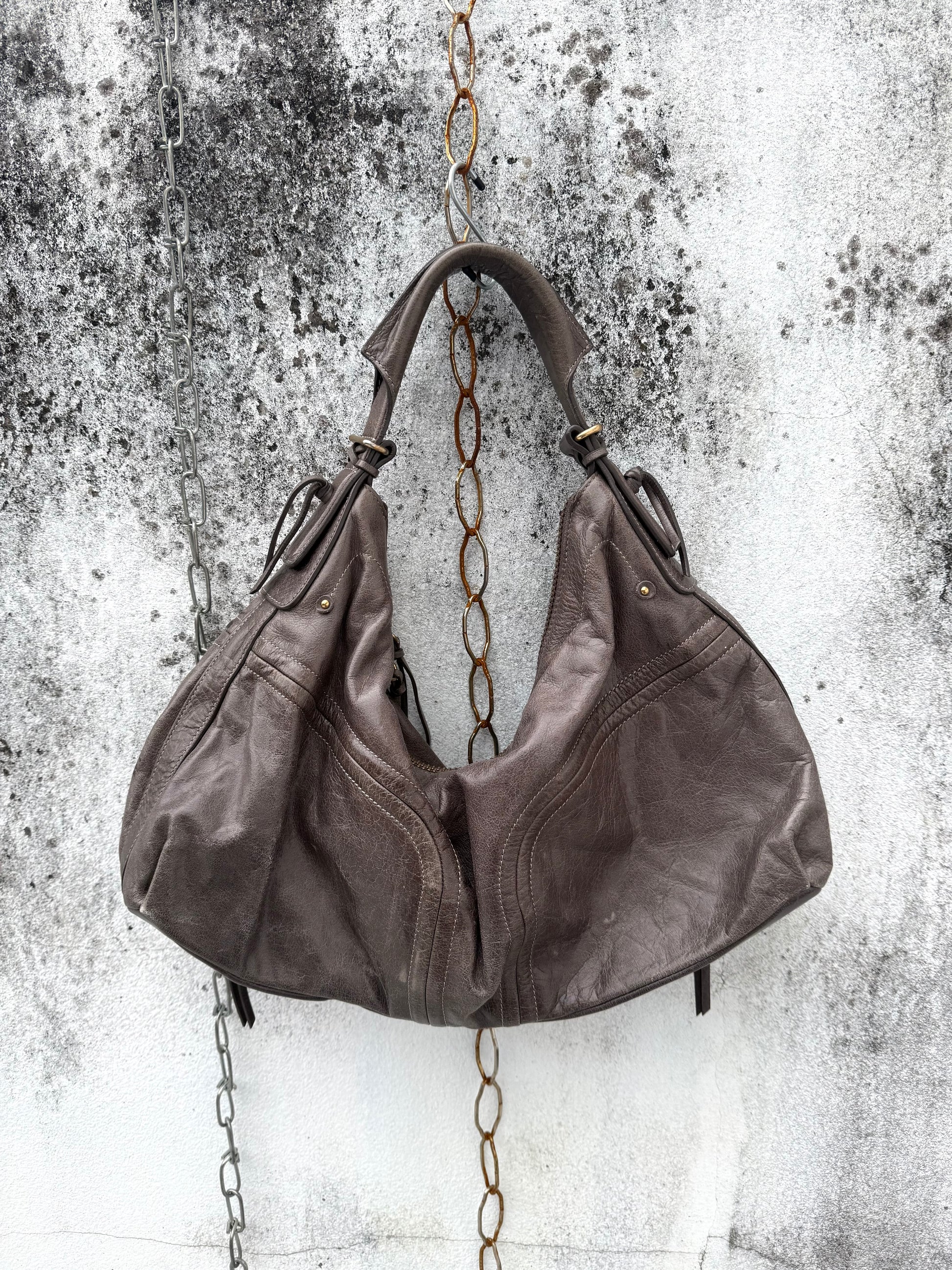 Straps Vintage Bowler Bag