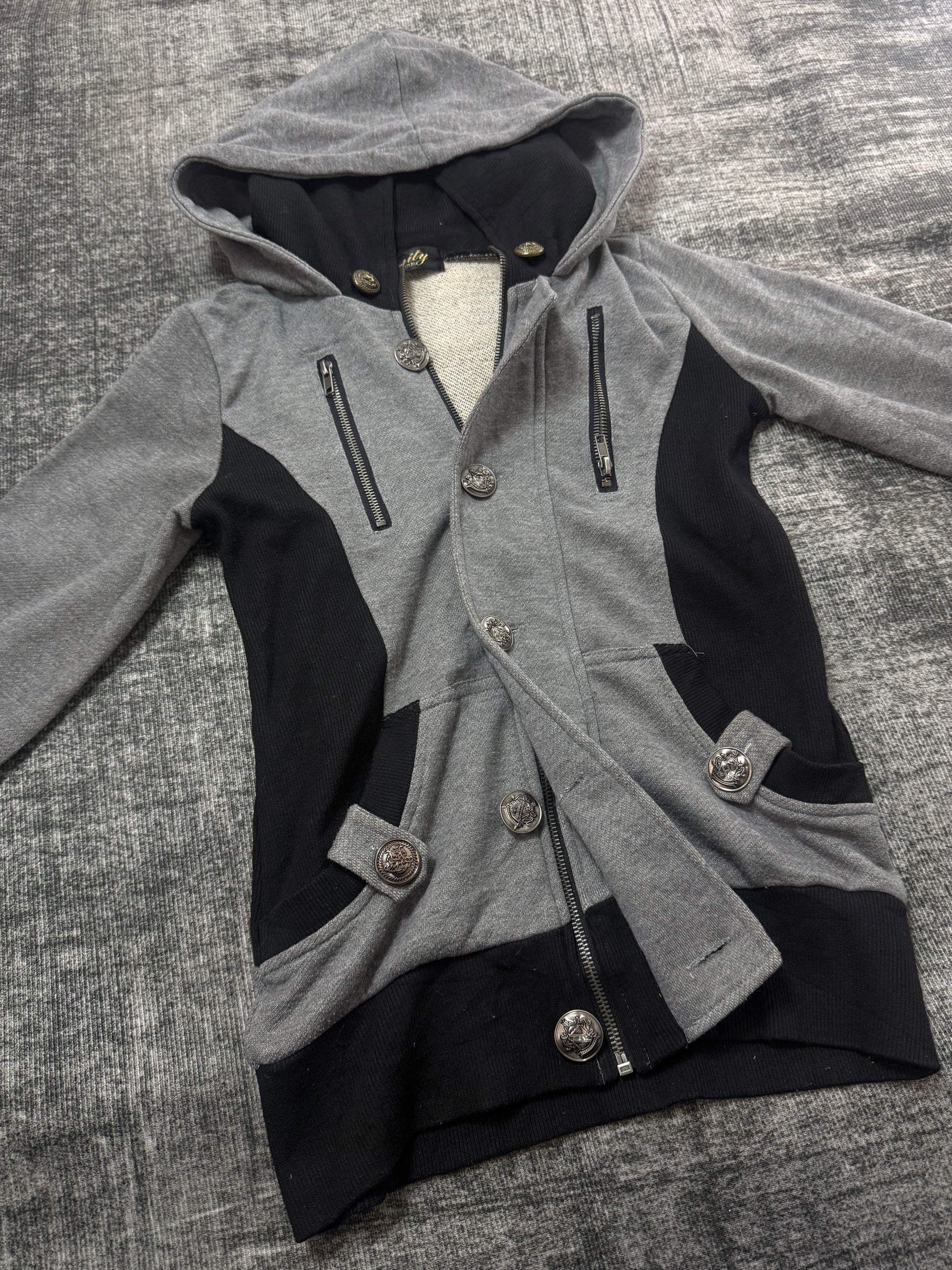 VANITY GRAY ZIP UP HOODIE ༒