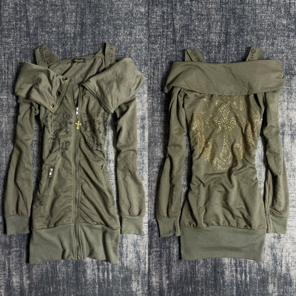 B2V-MERCI CROSS ZIP UP MINIDRESS ༒