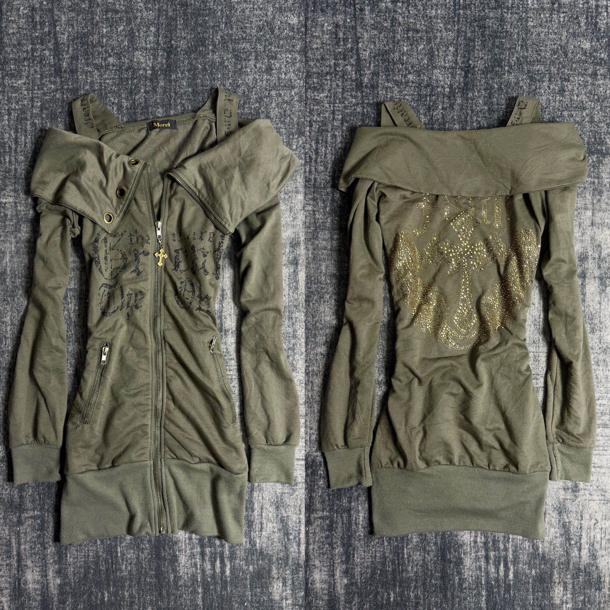 B2V-MERCI CROSS ZIP UP MINIDRESS ༒
