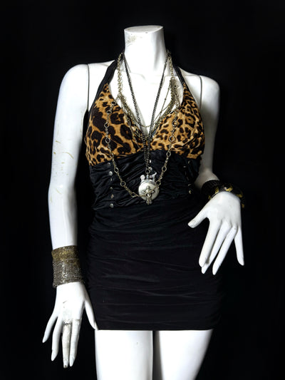 ༒leopard mini gal dress༒