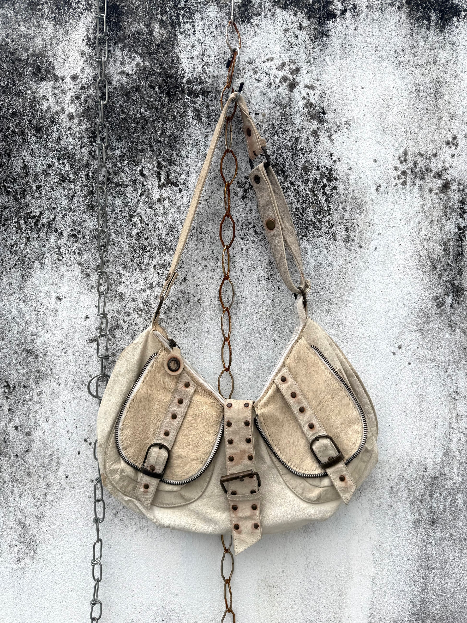 Distressed Leather Hobo Bag