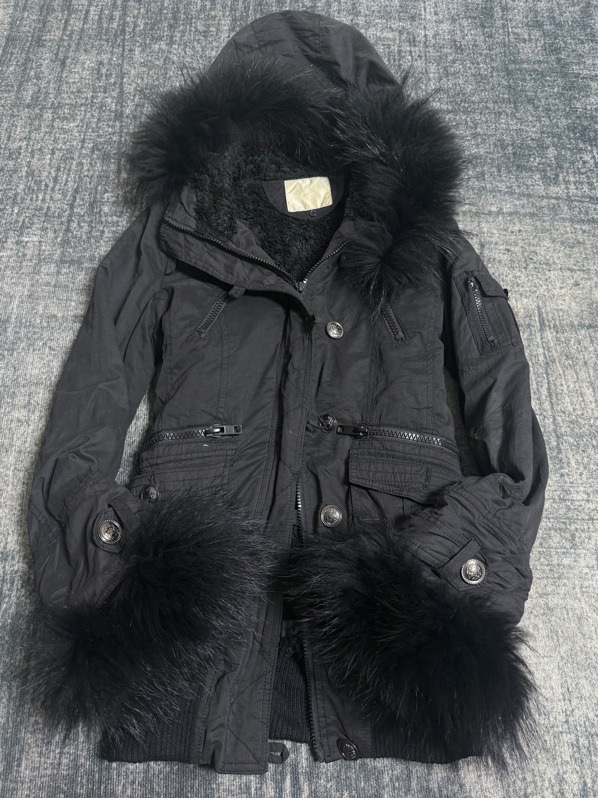 ༒Black Fur Hoodie༒