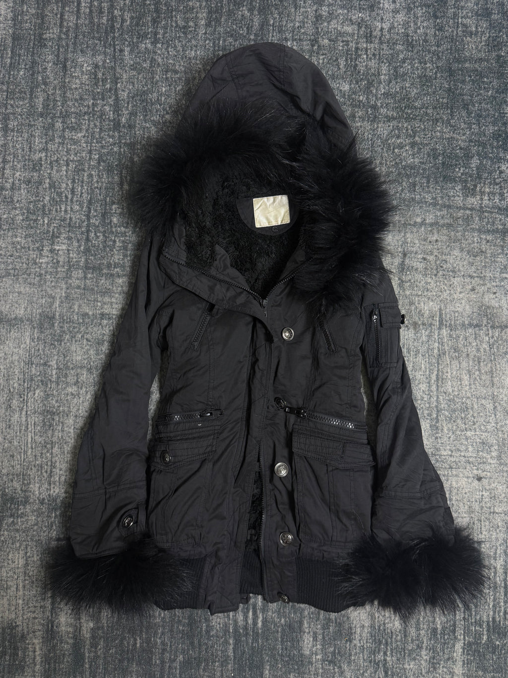 ༒Black Fur Hoodie༒