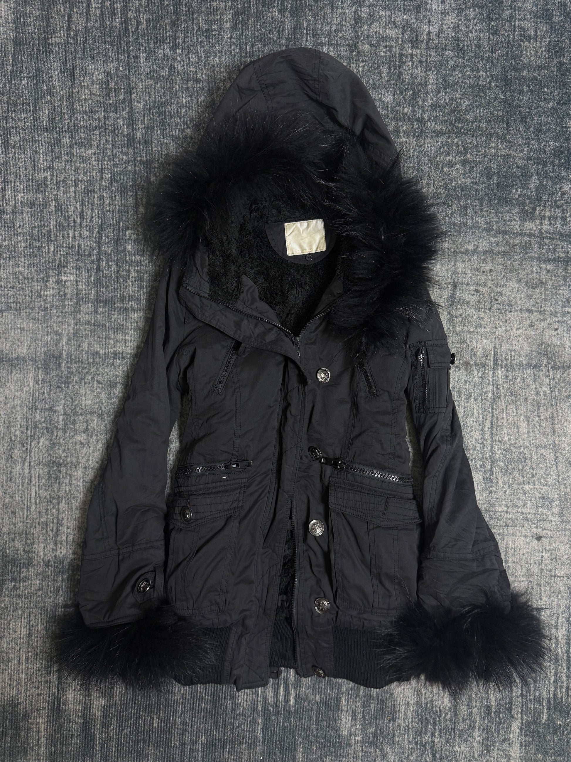 ༒Black Fur Hoodie༒