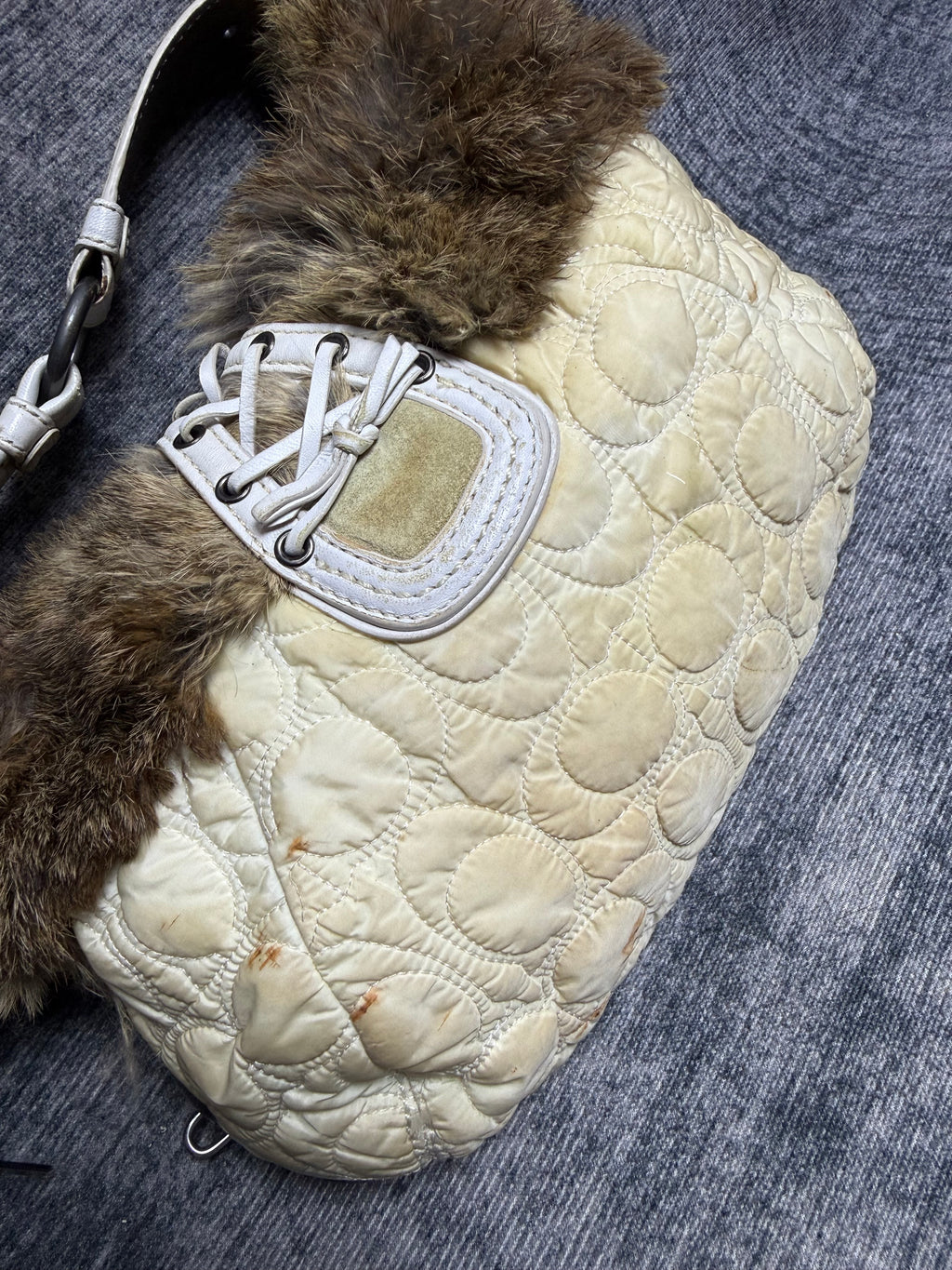 Vintage Fur Bowler Bag