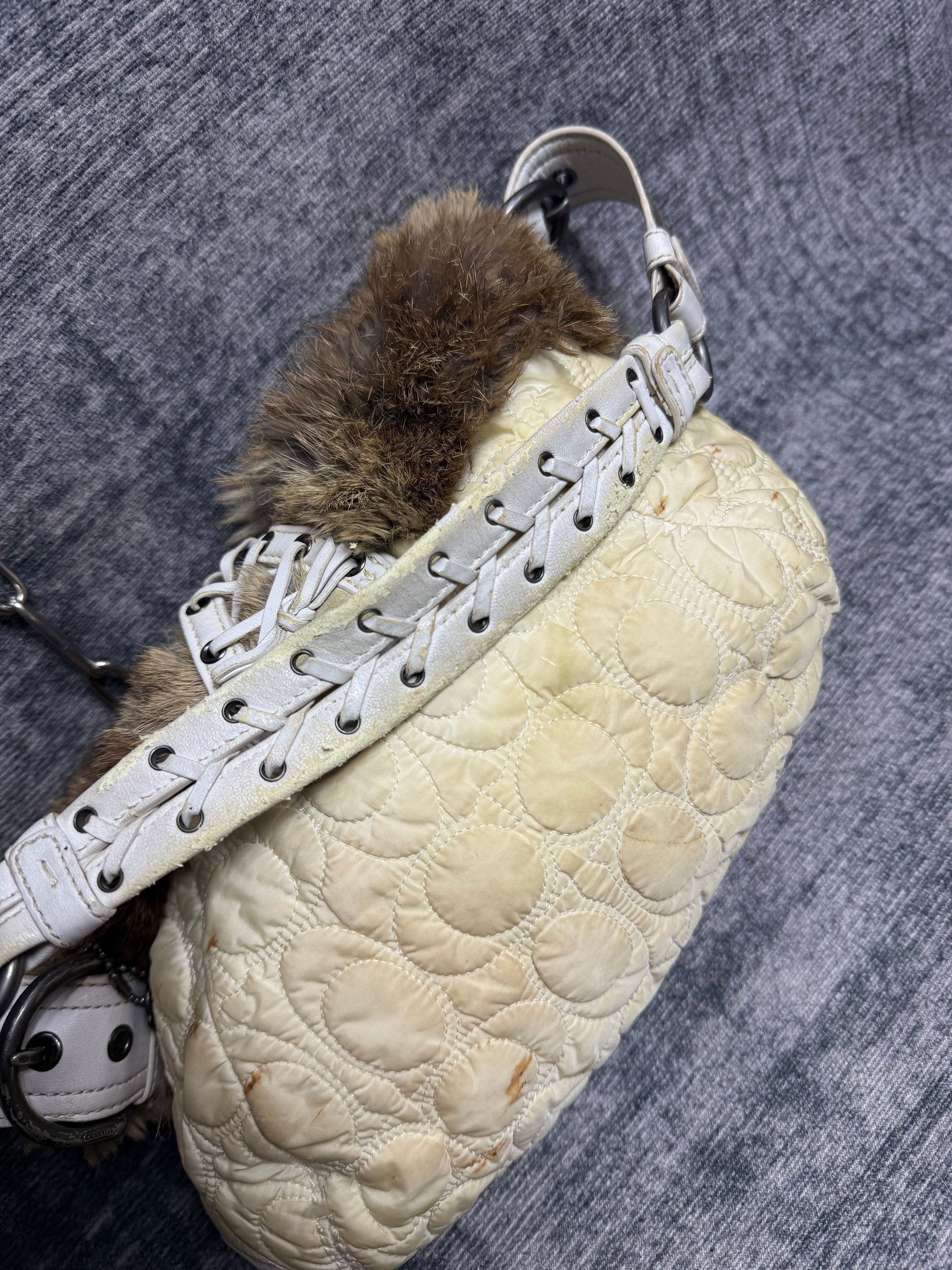 Vintage Fur Bowler Bag
