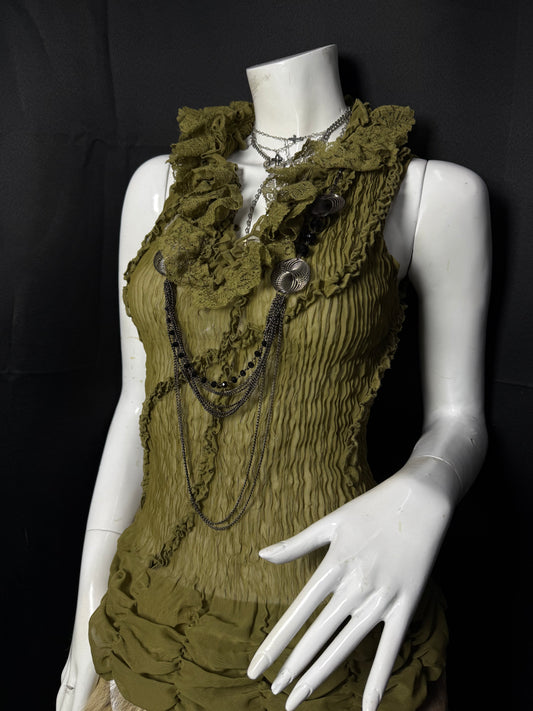 ༒A ruffled crinkled top༒