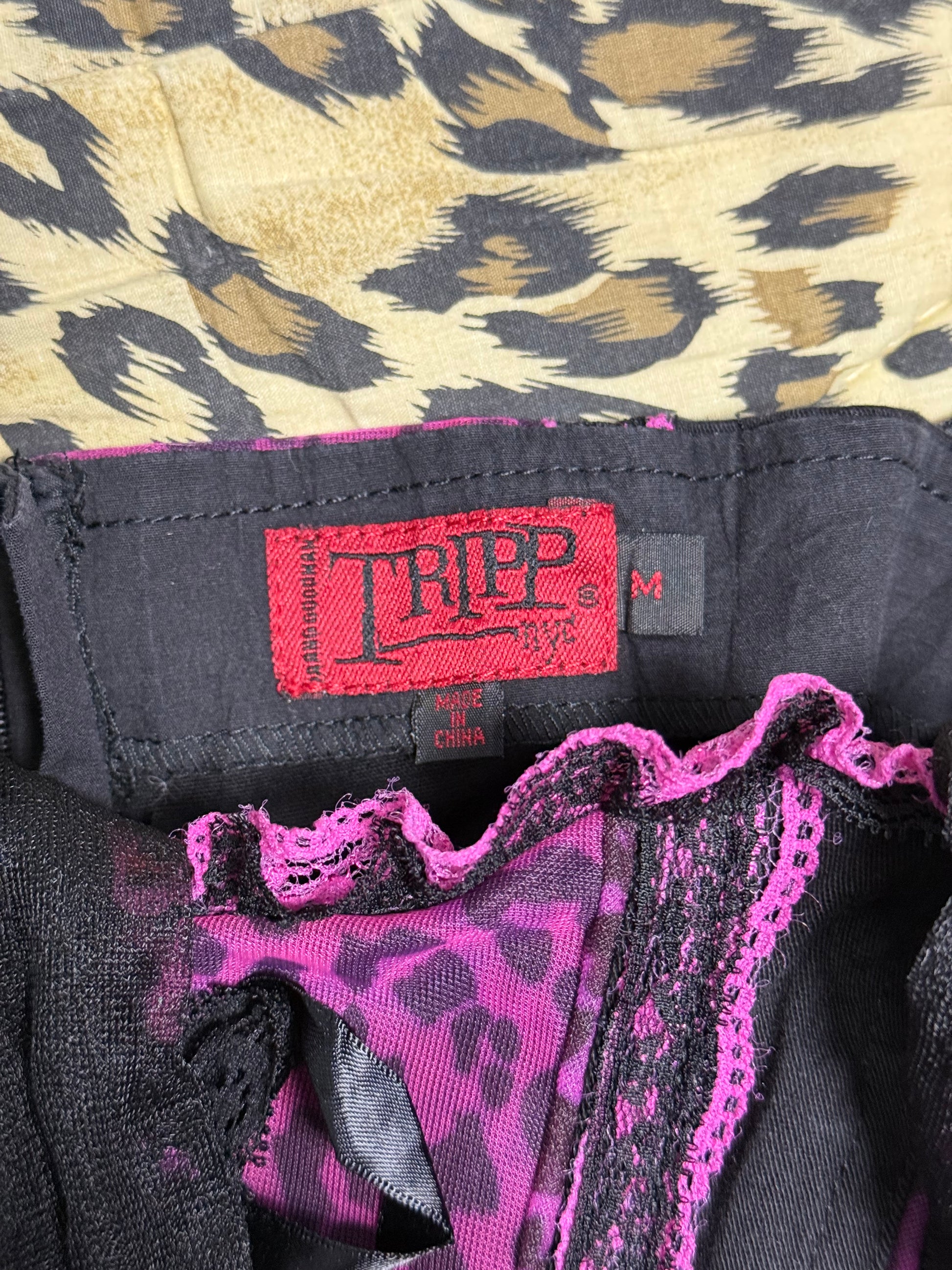 ༒Tripp Nyc VTG Pink Leopard Corset༒ *RARE*