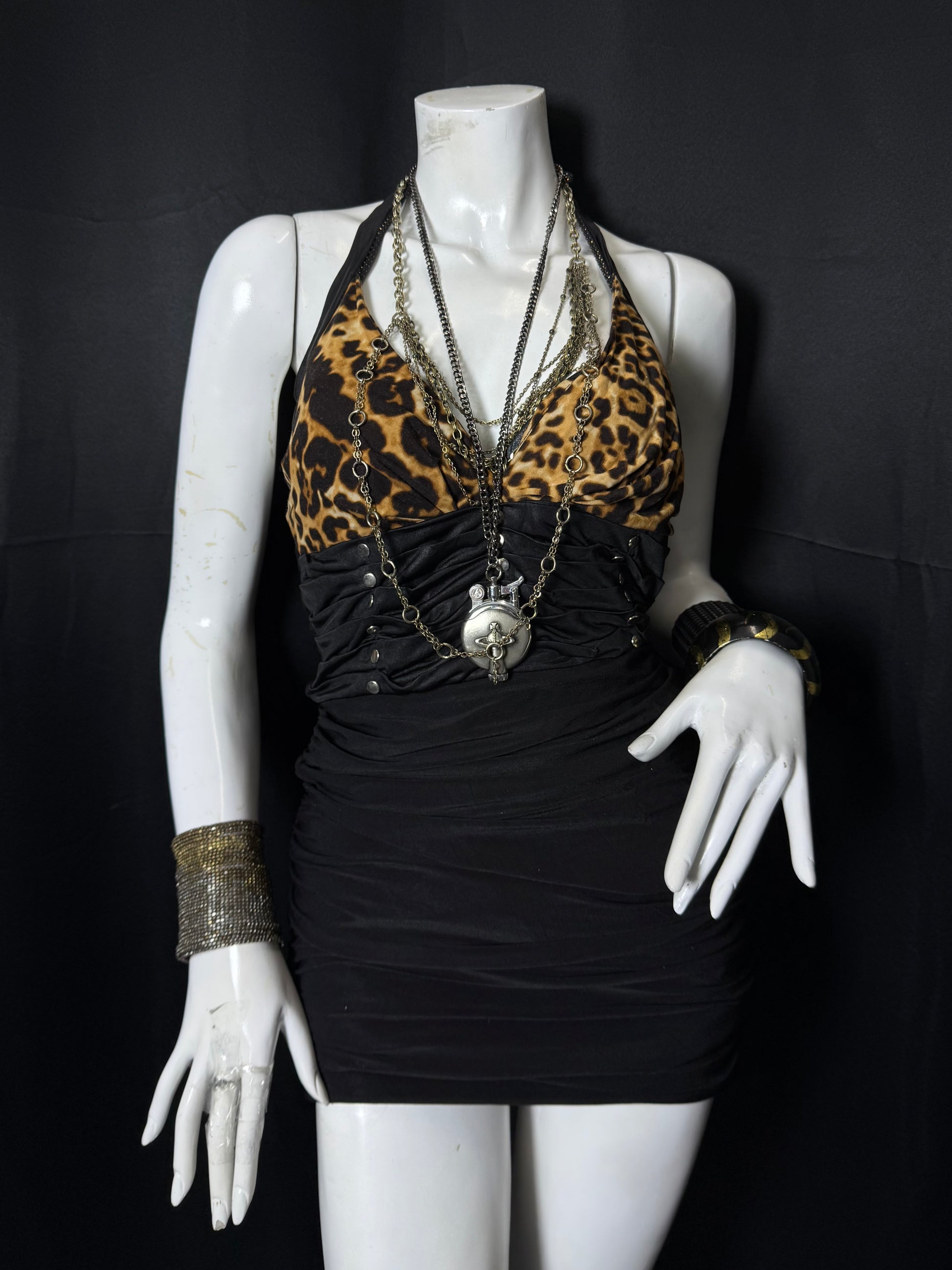 ༒leopard mini gal dress༒