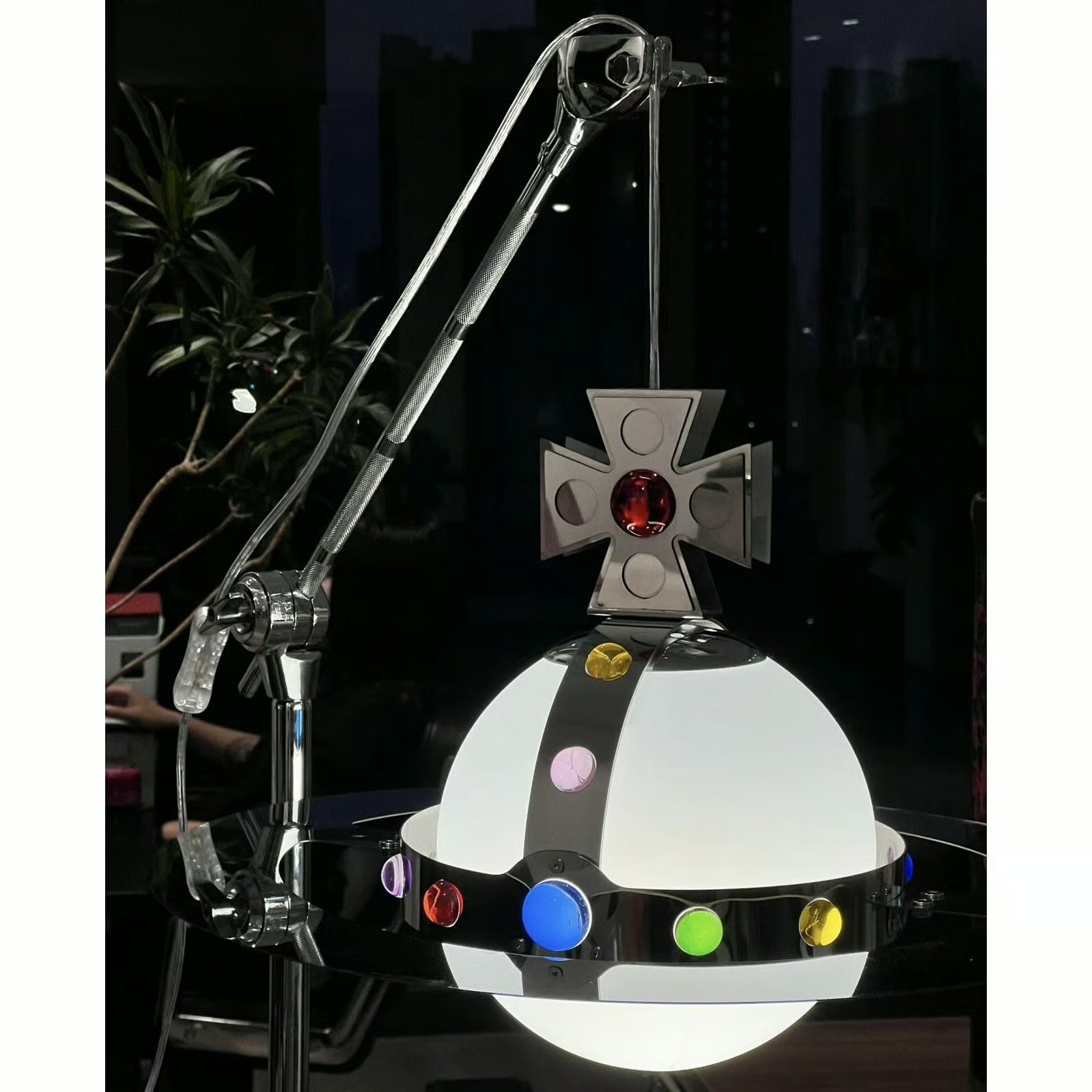 Planet Pendant Light – Stainless Steel & Glass Designer Hanging Lamp