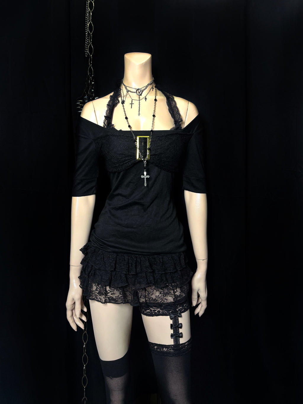 ༒Skinny-Lip mini dress༒