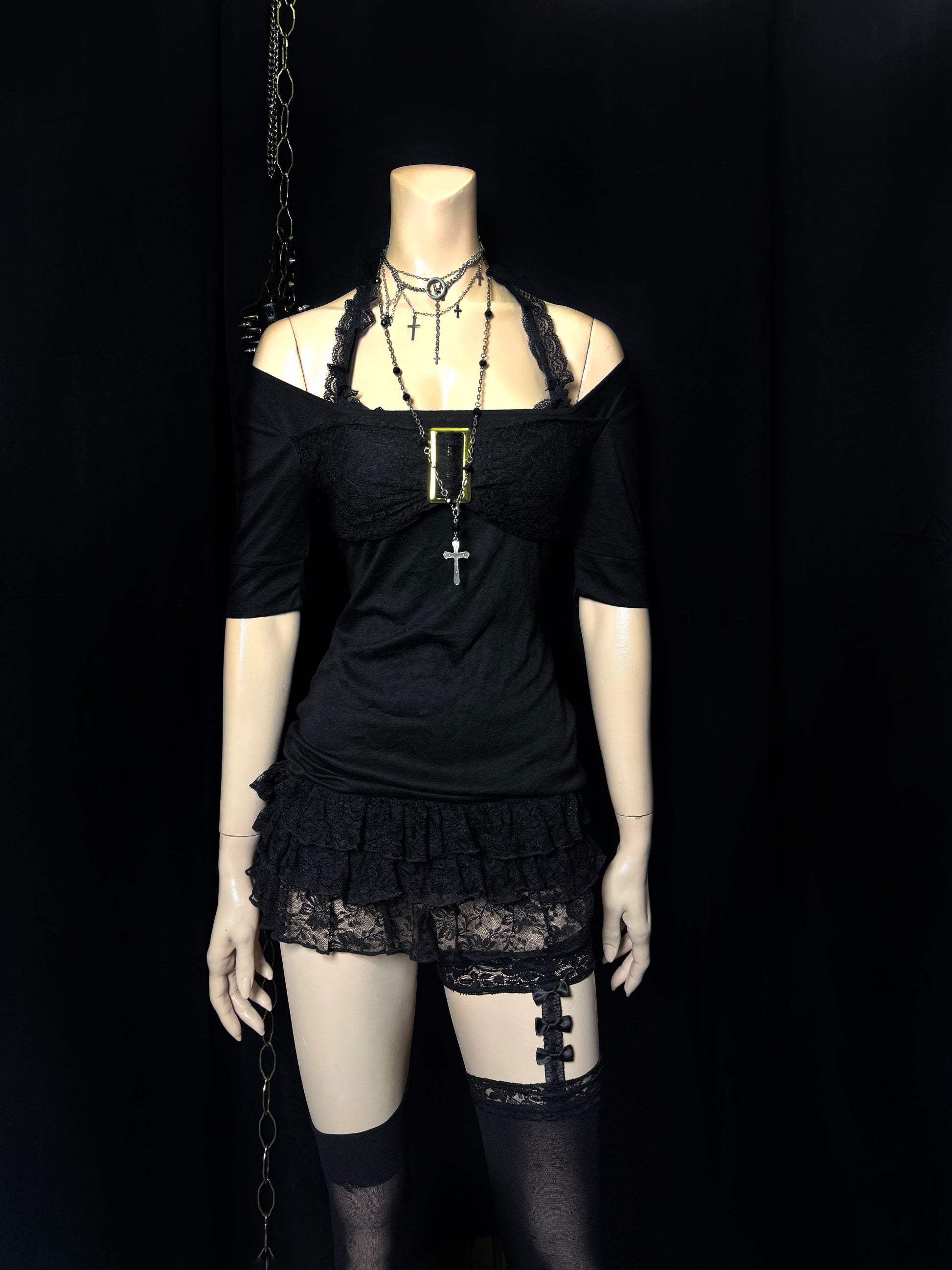 ༒Skinny-Lip mini dress༒