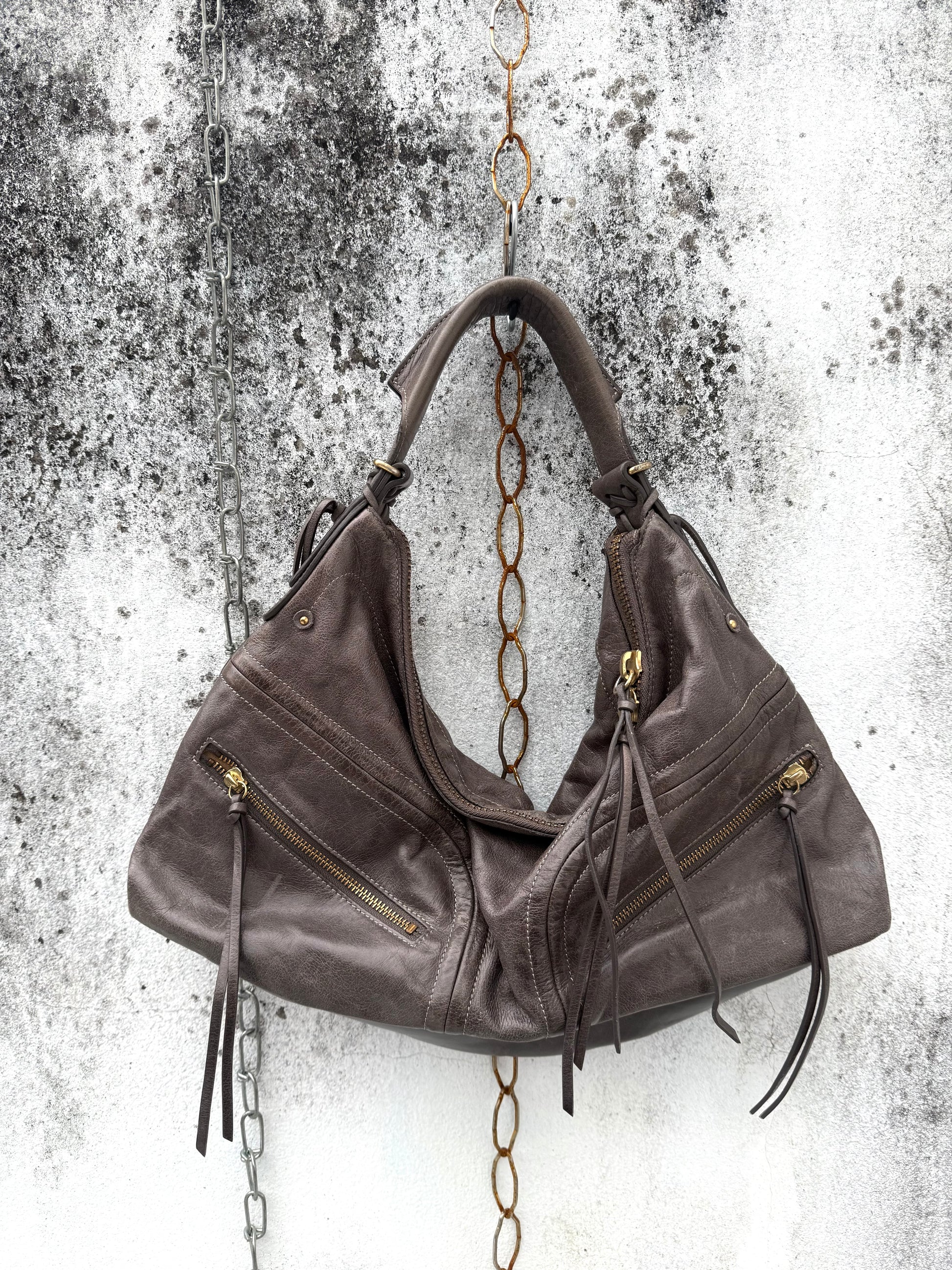 Straps Vintage Bowler Bag