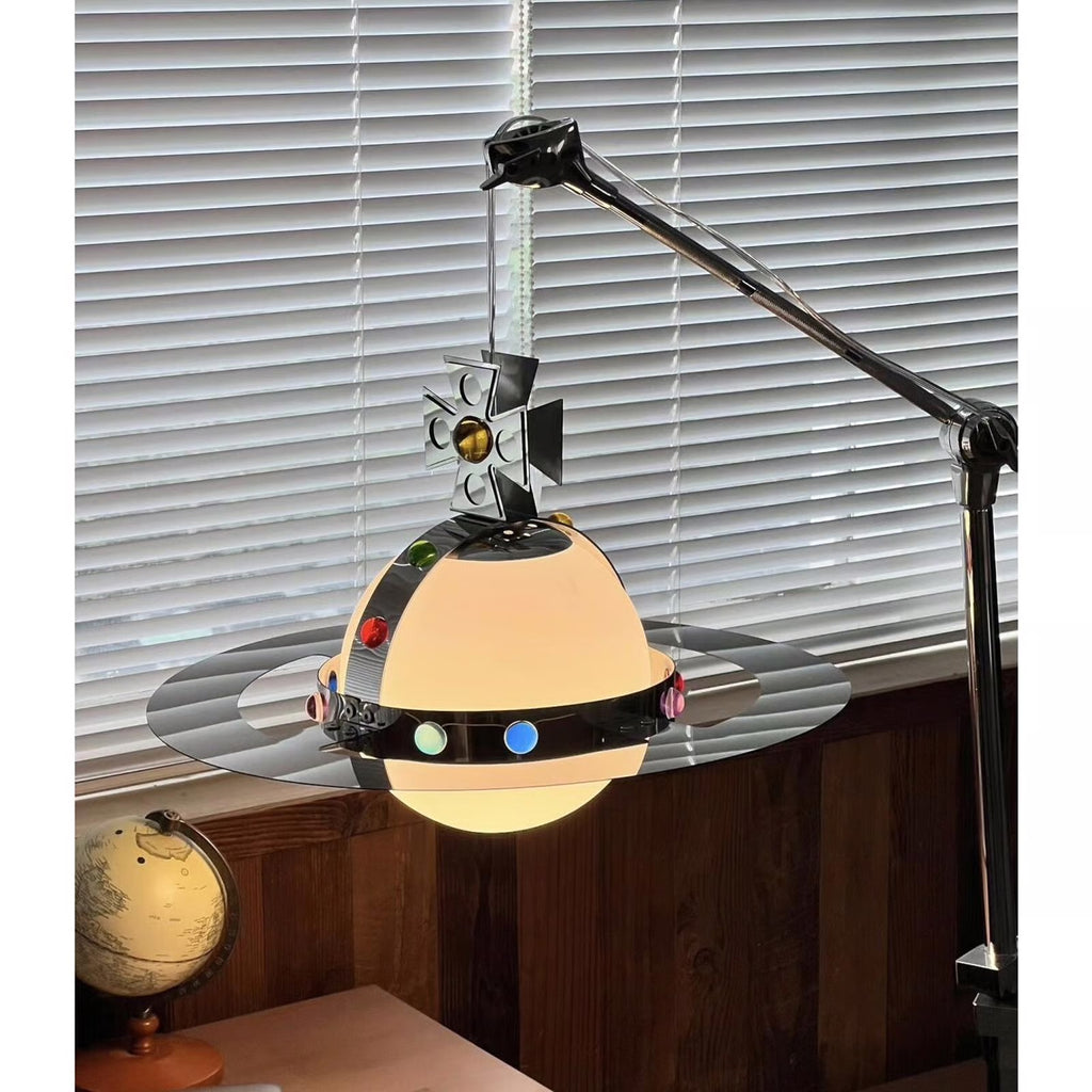 Planet Pendant Light – Stainless Steel & Glass Designer Hanging Lamp