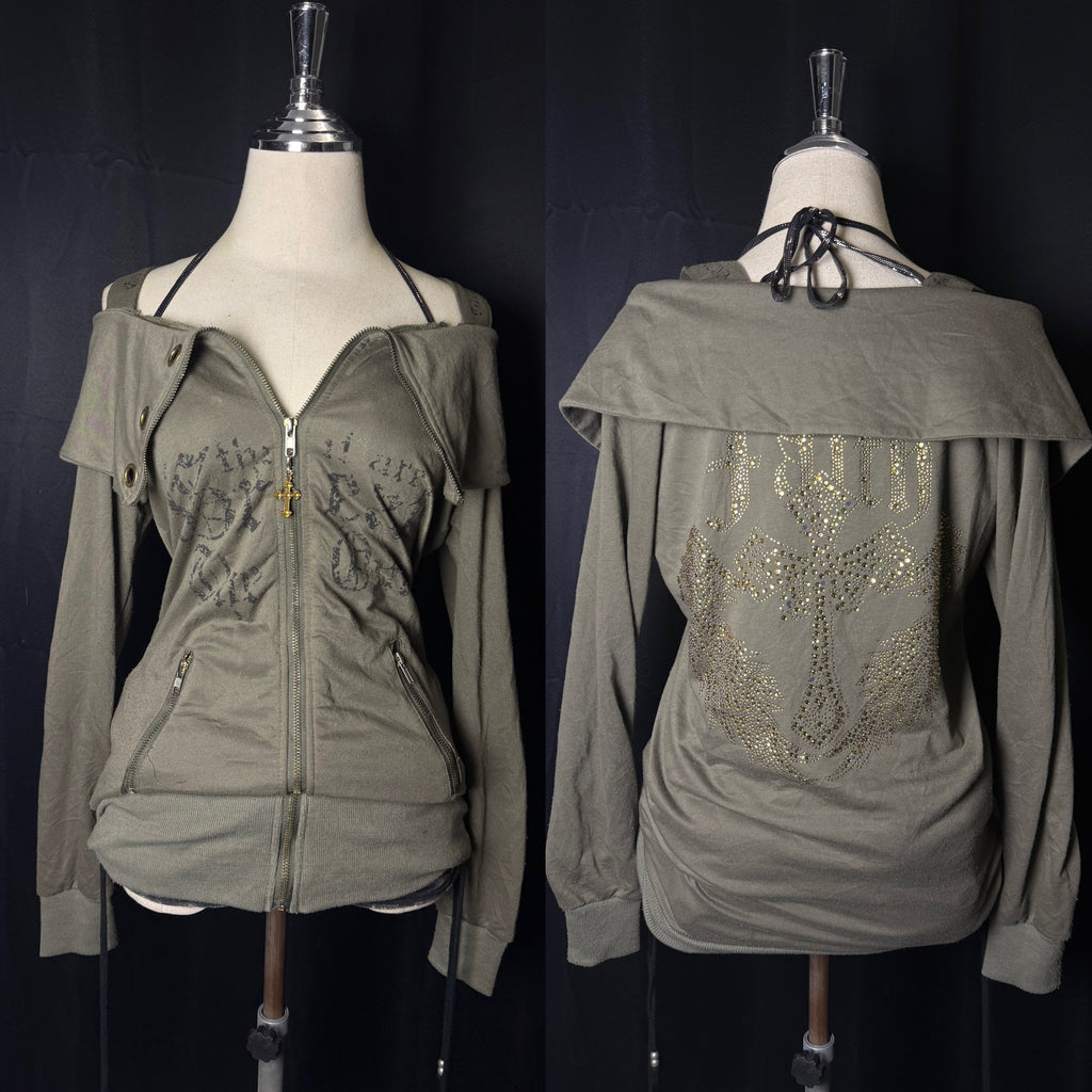 B2V-MERCI CROSS ZIP UP MINIDRESS ༒