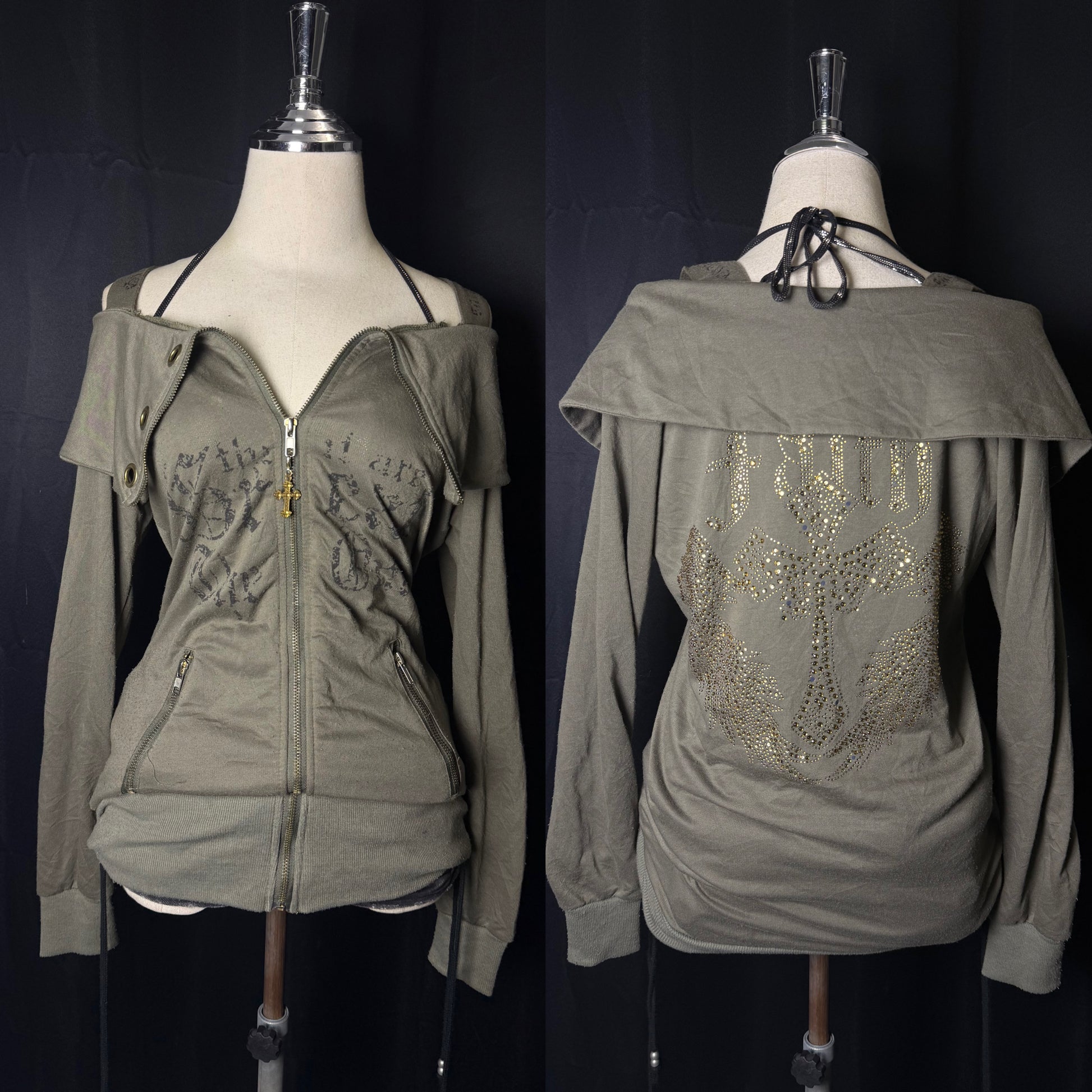 B2V-MERCI CROSS ZIP UP MINIDRESS ༒