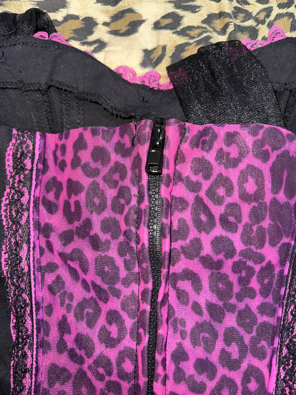 ༒Tripp Nyc VTG Pink Leopard Corset༒ *RARE*