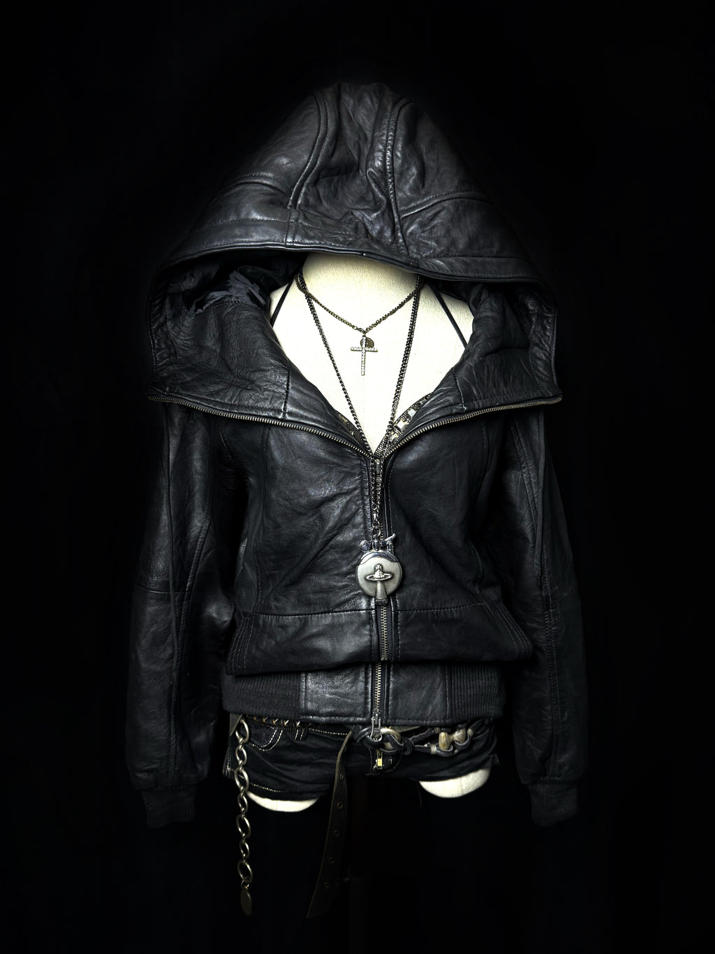 B2V-RICH HESRTS LEATHER JACKET ༒