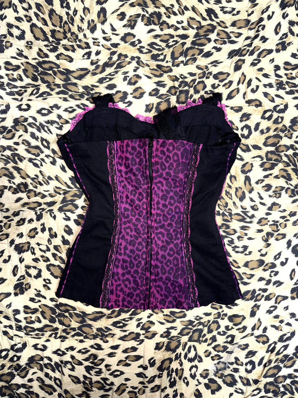 ༒Tripp Nyc VTG Pink Leopard Corset༒ *RARE*