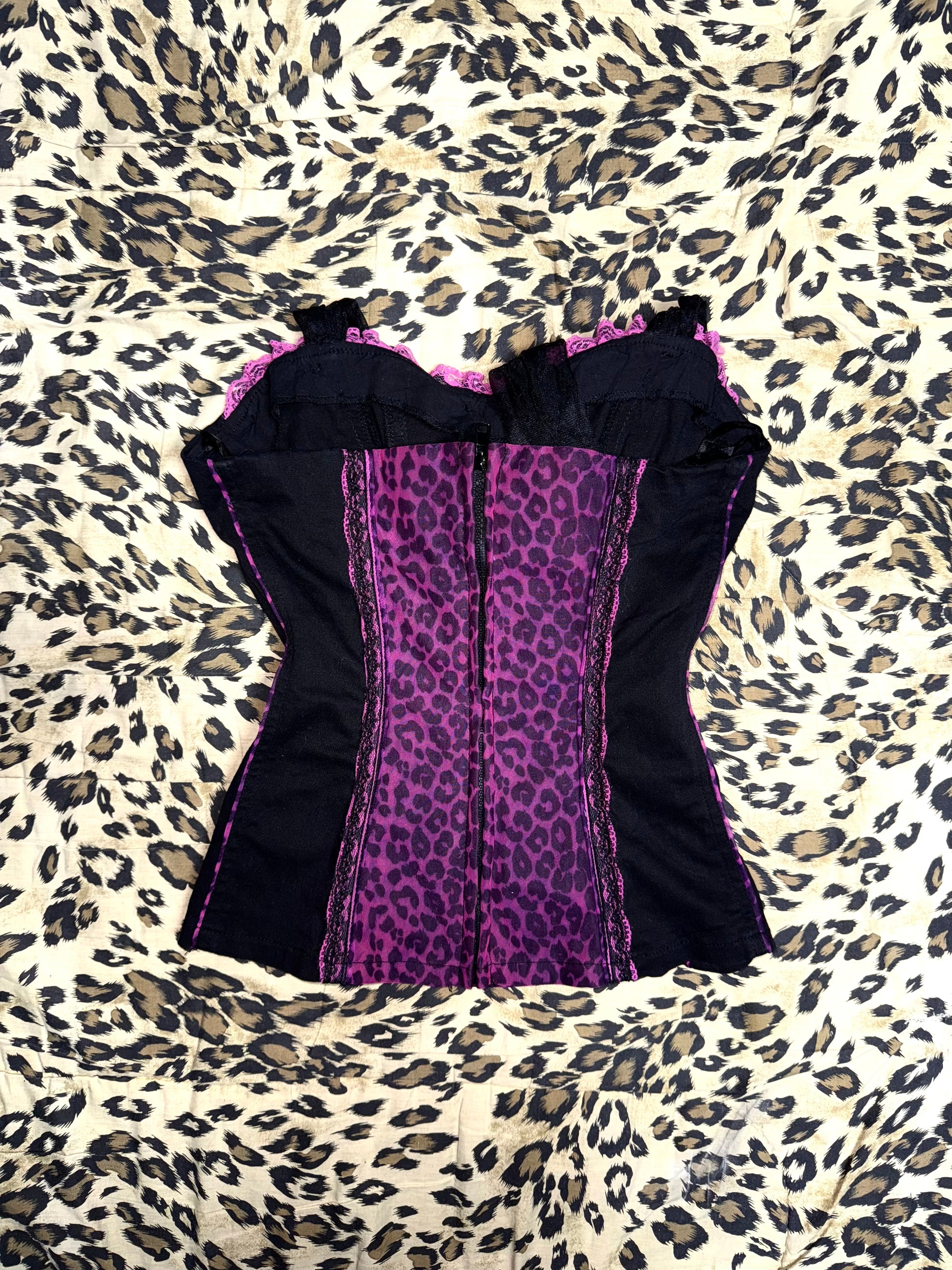 ༒Tripp Nyc VTG Pink Leopard Corset༒ *RARE*