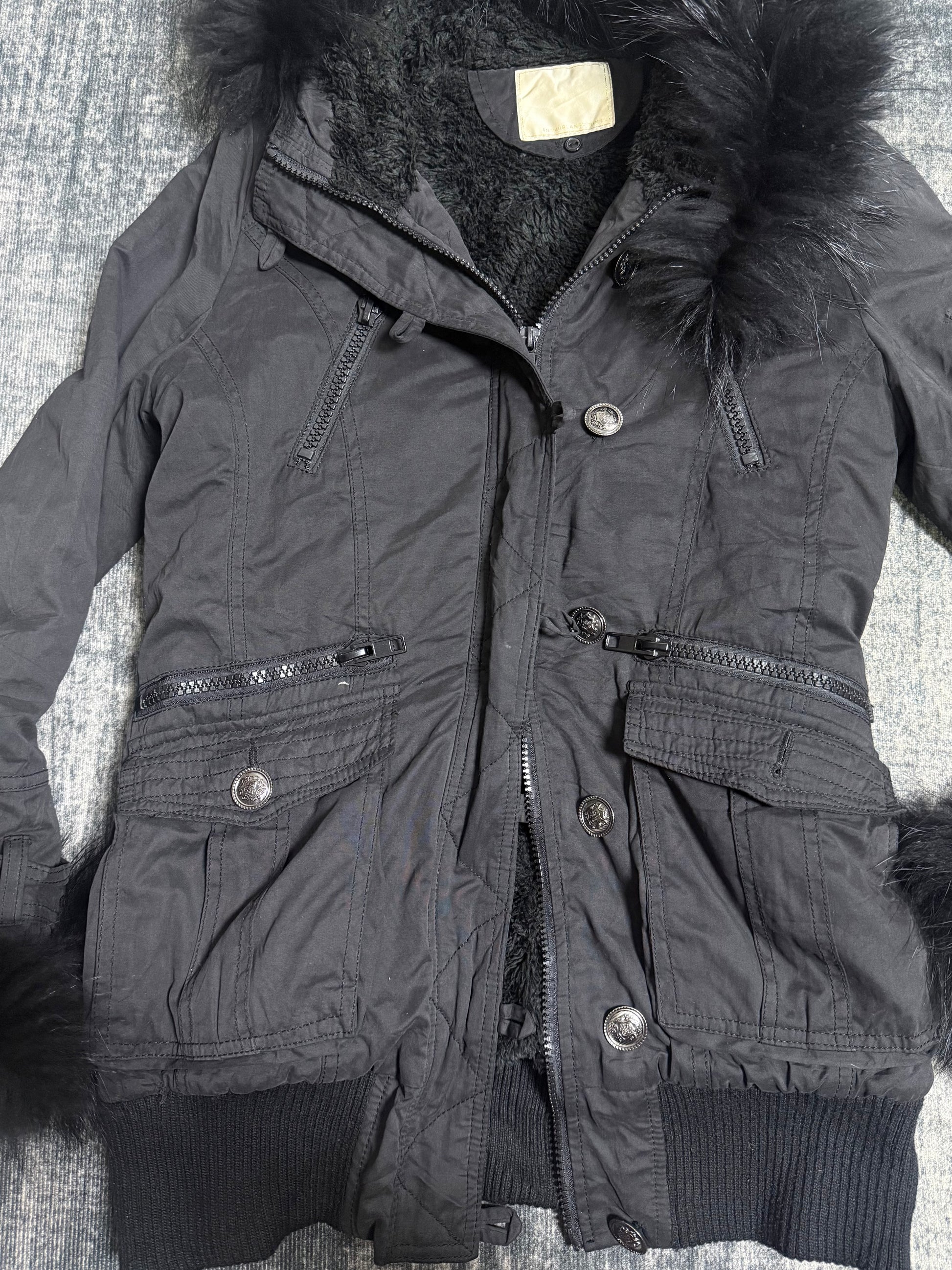 ༒Black Fur Hoodie༒