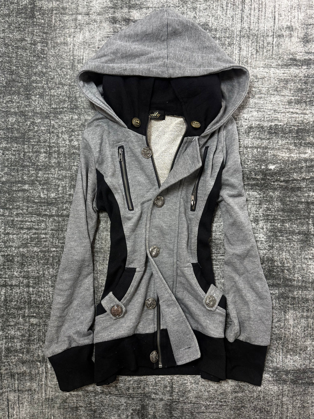 VANITY GRAY ZIP UP HOODIE ༒