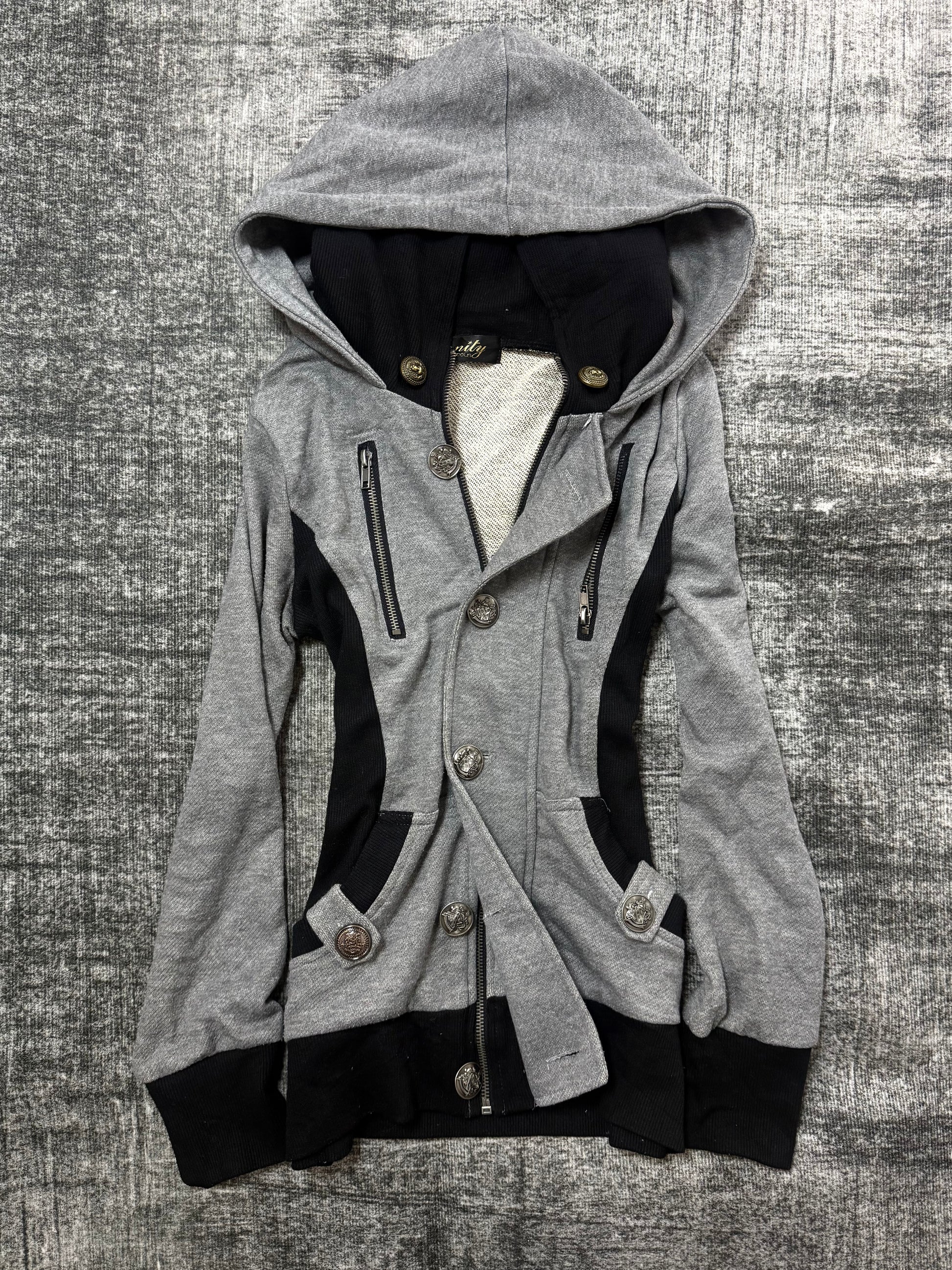VANITY GRAY ZIP UP HOODIE ༒