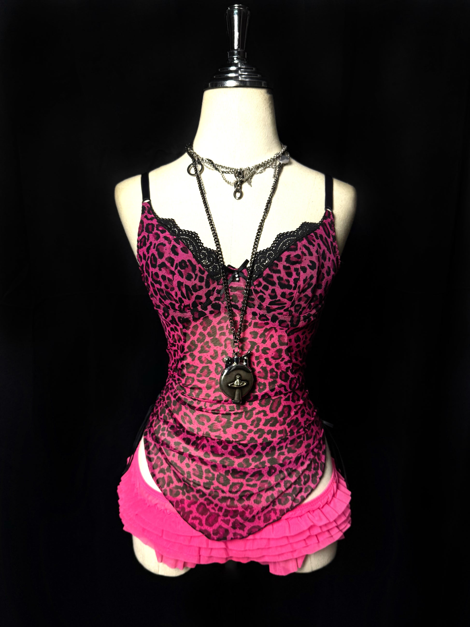 ༒Pink Leopard Tank Top ༒
