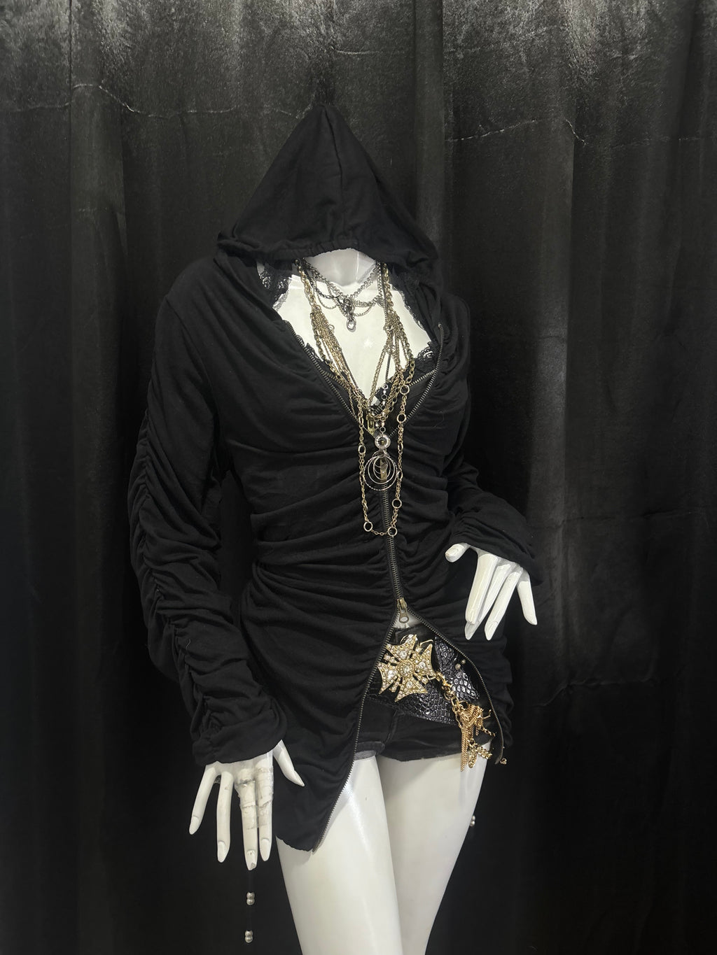 2 ZIP UP BLACK HOODIE (11)༒