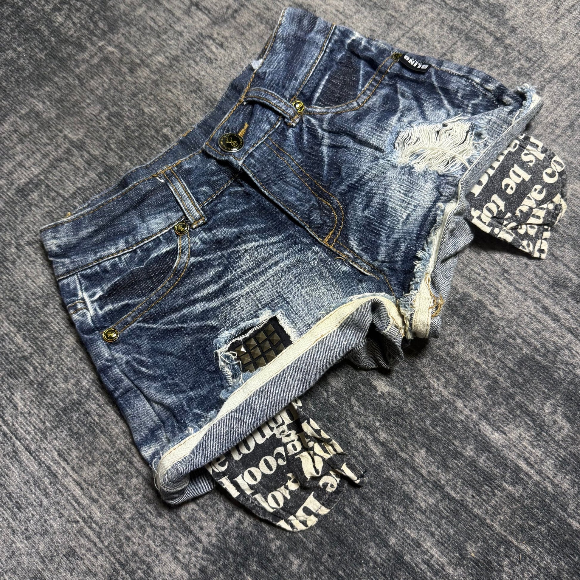 B2V - BLINGSHORT༒SS12 vintage streetwear thrift y2k clothing by B2V_BAD2WEAR