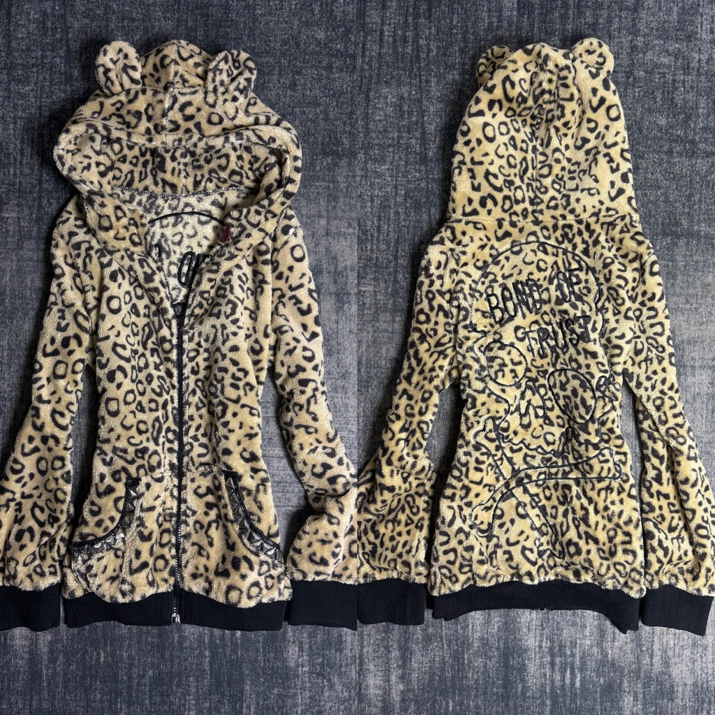 B2V - LEOPARD SKULL HOODIE ༒ vintage streetwear thrift y2k clothing by B2V_BAD2WEAR