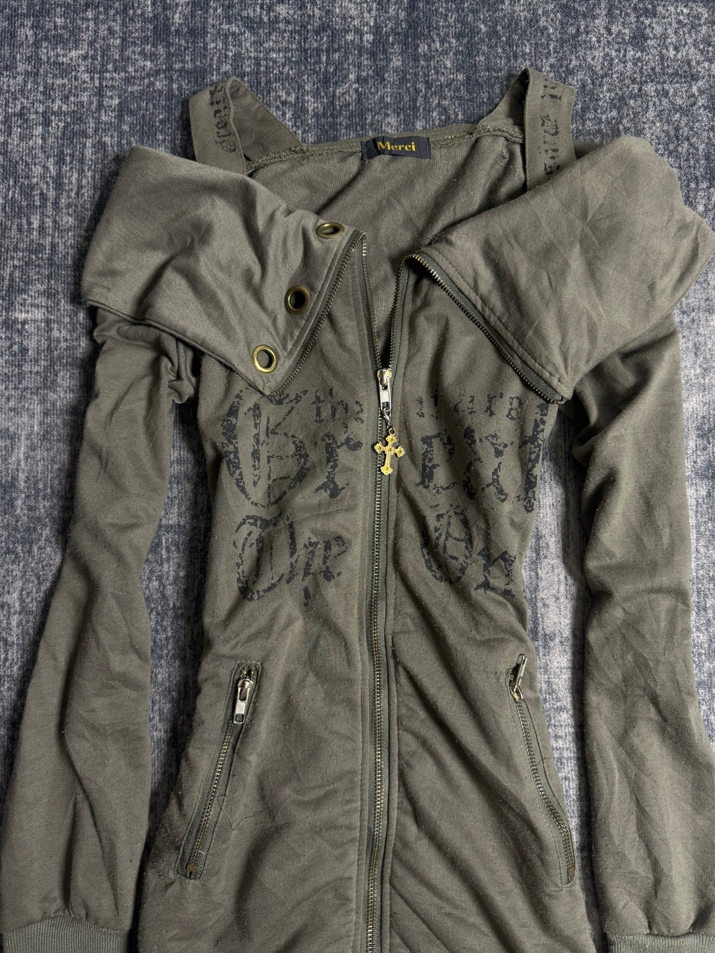 B2V - MERCI CROSS ZIP UP MINIDRESS ༒ vintage streetwear thrift y2k clothing by B2V_BAD2WEAR
