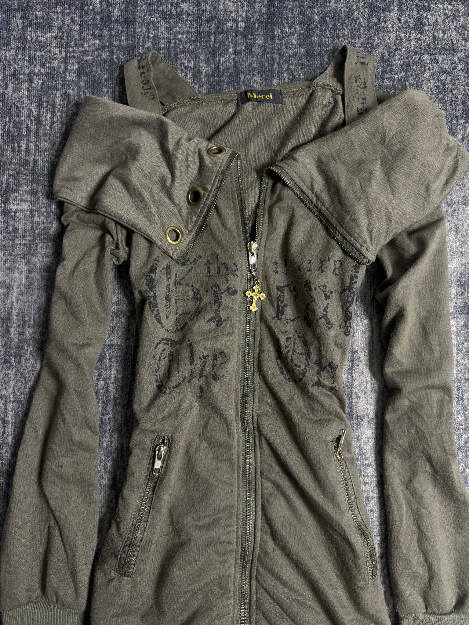 B2V - MERCI CROSS ZIP UP MINIDRESS ༒ vintage streetwear thrift y2k clothing by B2V_BAD2WEAR