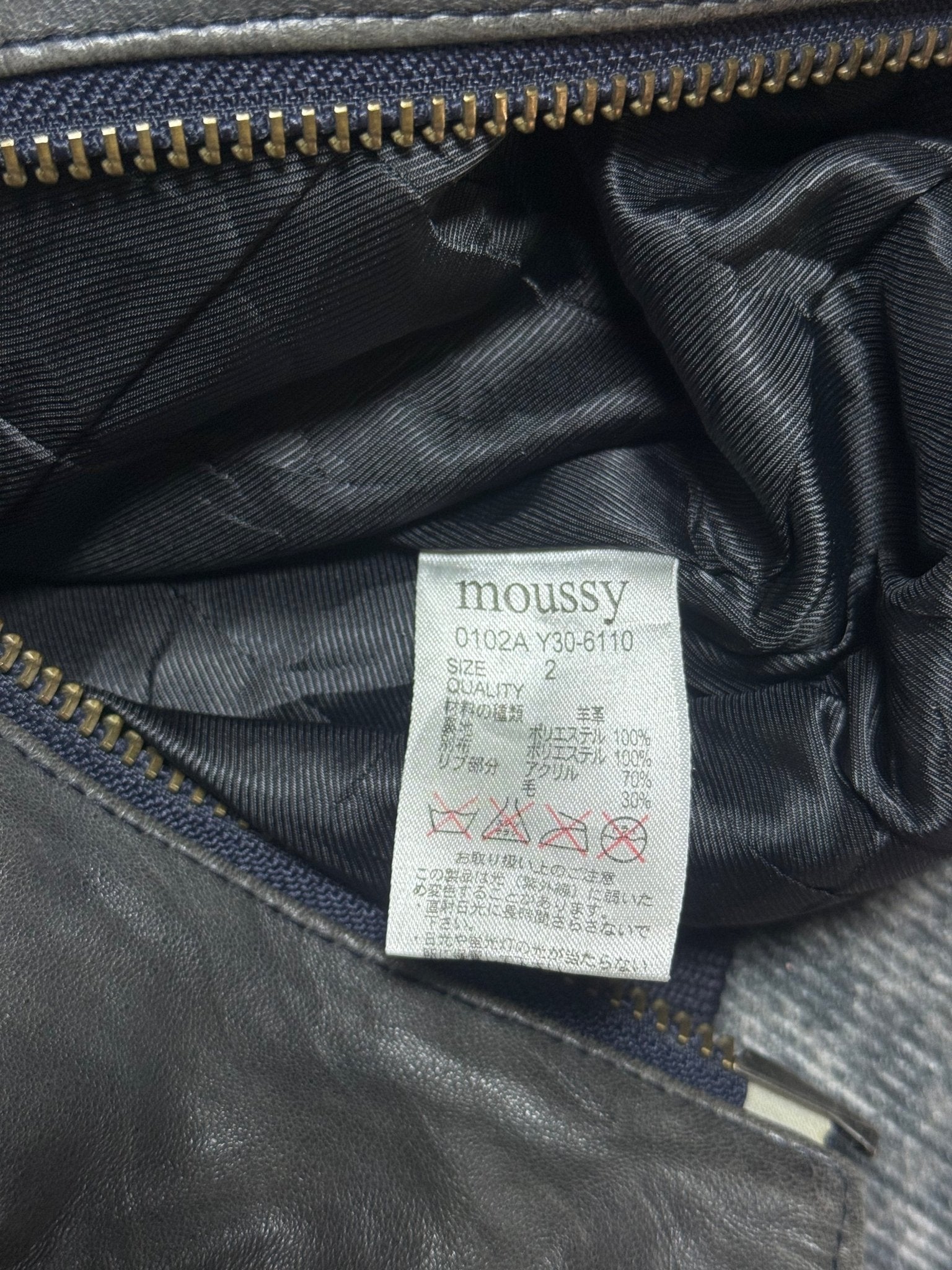 B2V - MOUSSY LEATHER JACKET(2)༒ vintage streetwear thrift y2k clothing by B2V_BAD2WEAR