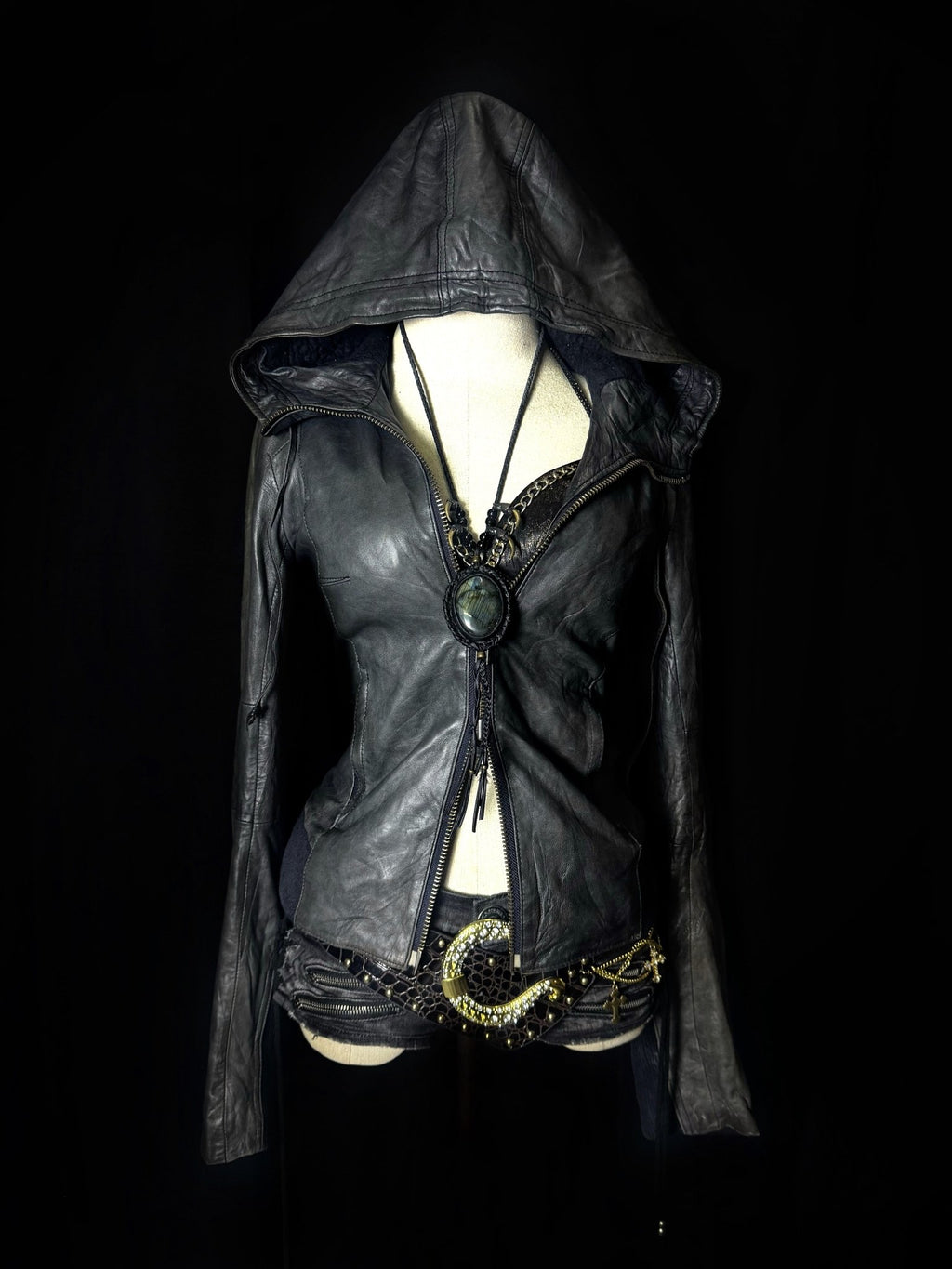 B2V - MOUSSY LEATHER JACKET(2)༒ vintage streetwear thrift y2k clothing by B2V_BAD2WEAR