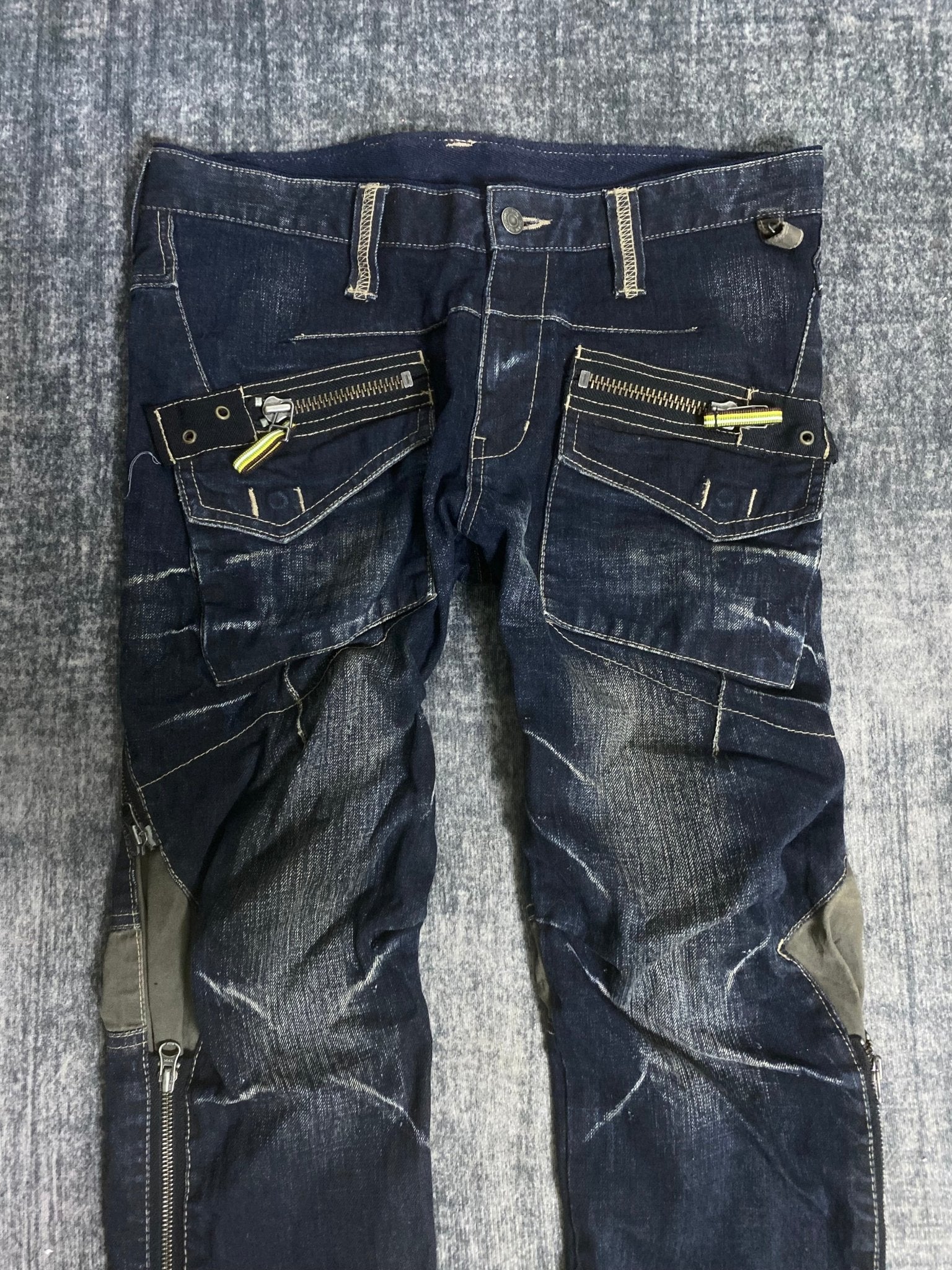 B2V - PPFM MULTI ZIP JEAN༒ vintage streetwear thrift y2k clothing by B2V_BAD2WEAR