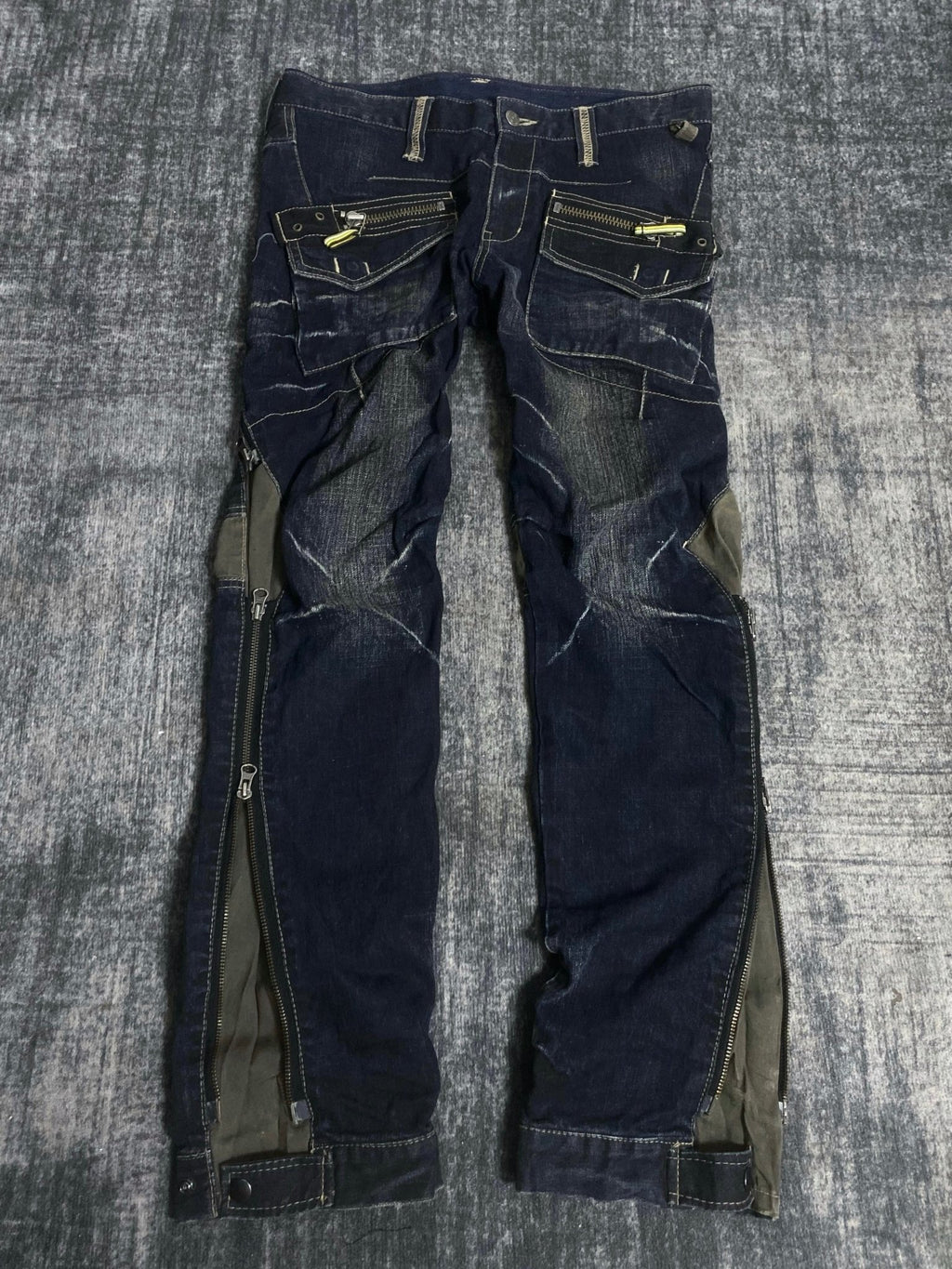 B2V - PPFM MULTI ZIP JEAN༒ vintage streetwear thrift y2k clothing by B2V_BAD2WEAR